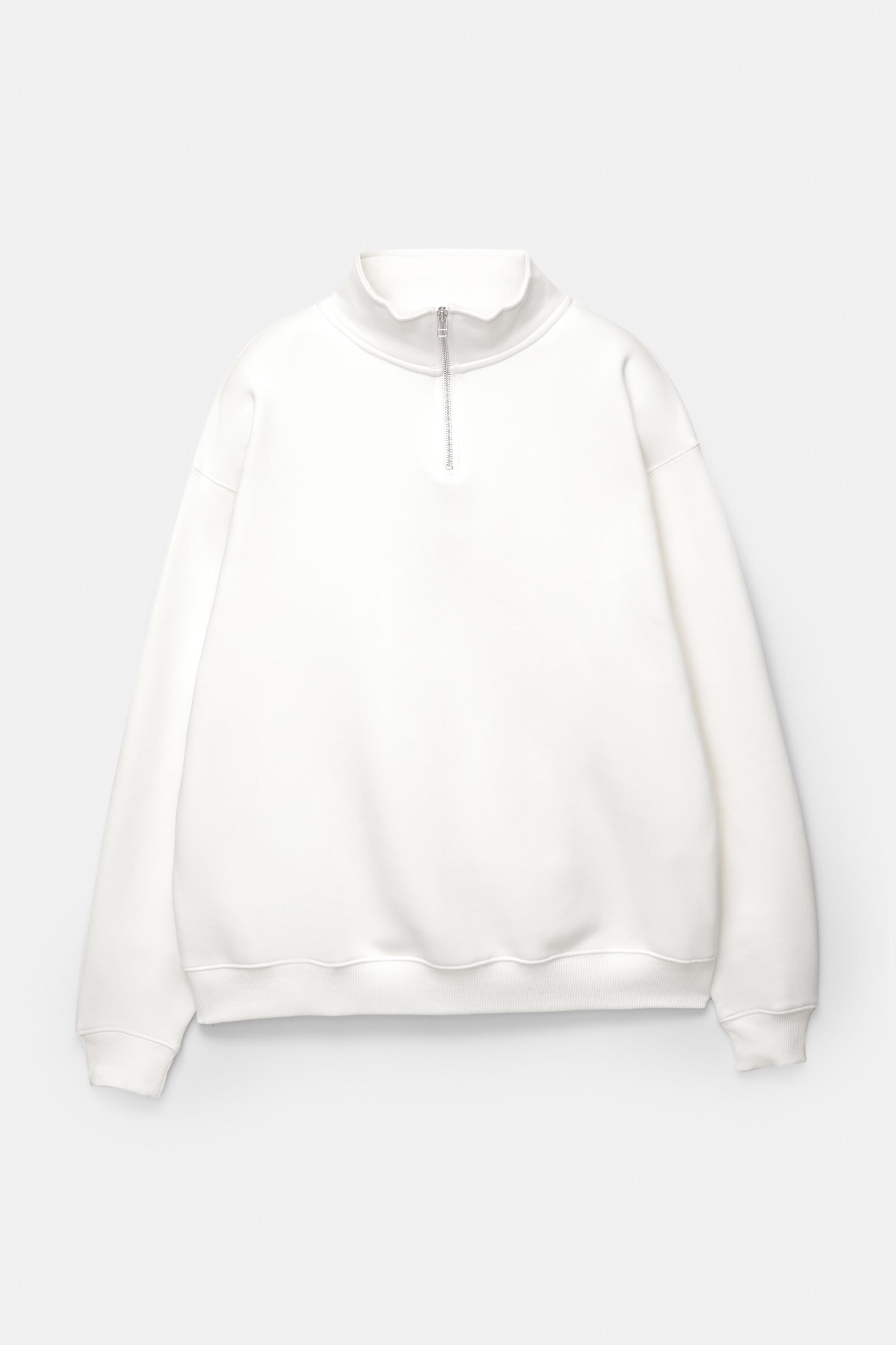 Basic quarter-zip sweatshirt — Off white