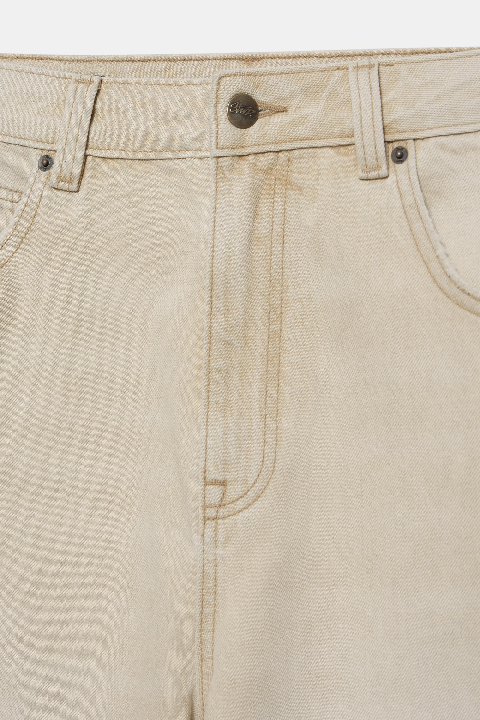 Baggy relaxed fit denim Bermuda shorts — Sand