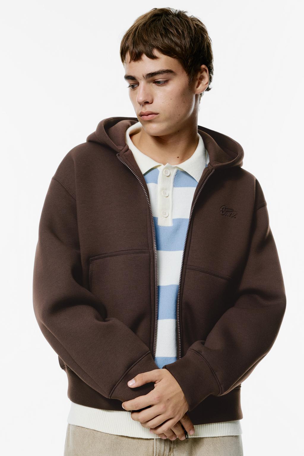 Sweat à capuche effet néoprène pull&bear - Main Image