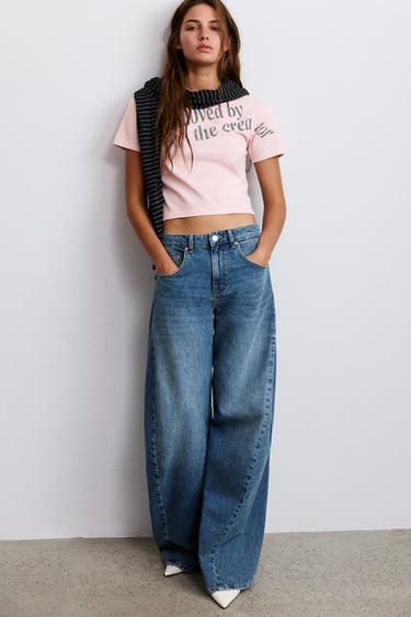 T-shirt with graphic and slogan — Pink/White 4