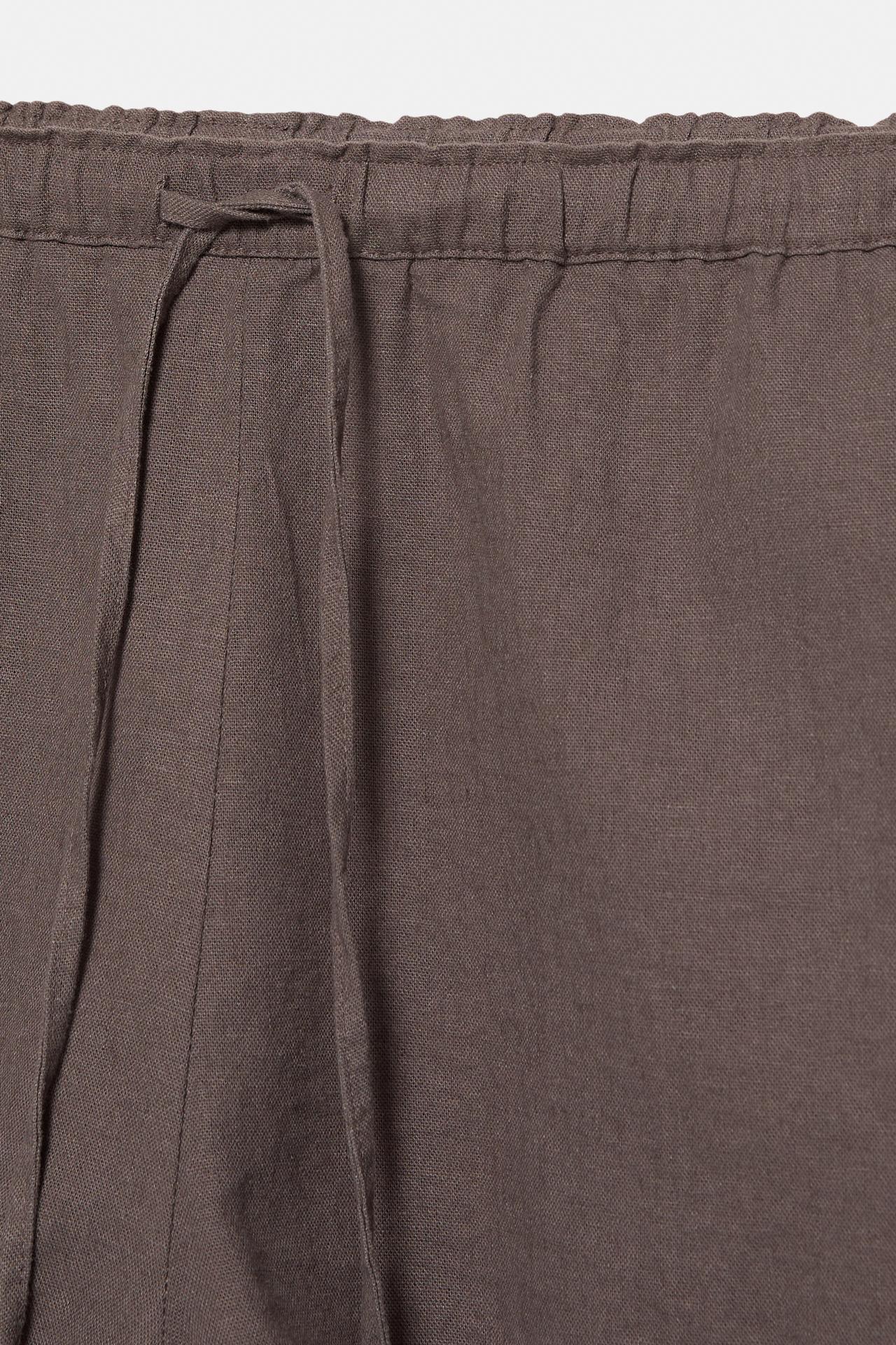 Linen blend shorts — Pale brown