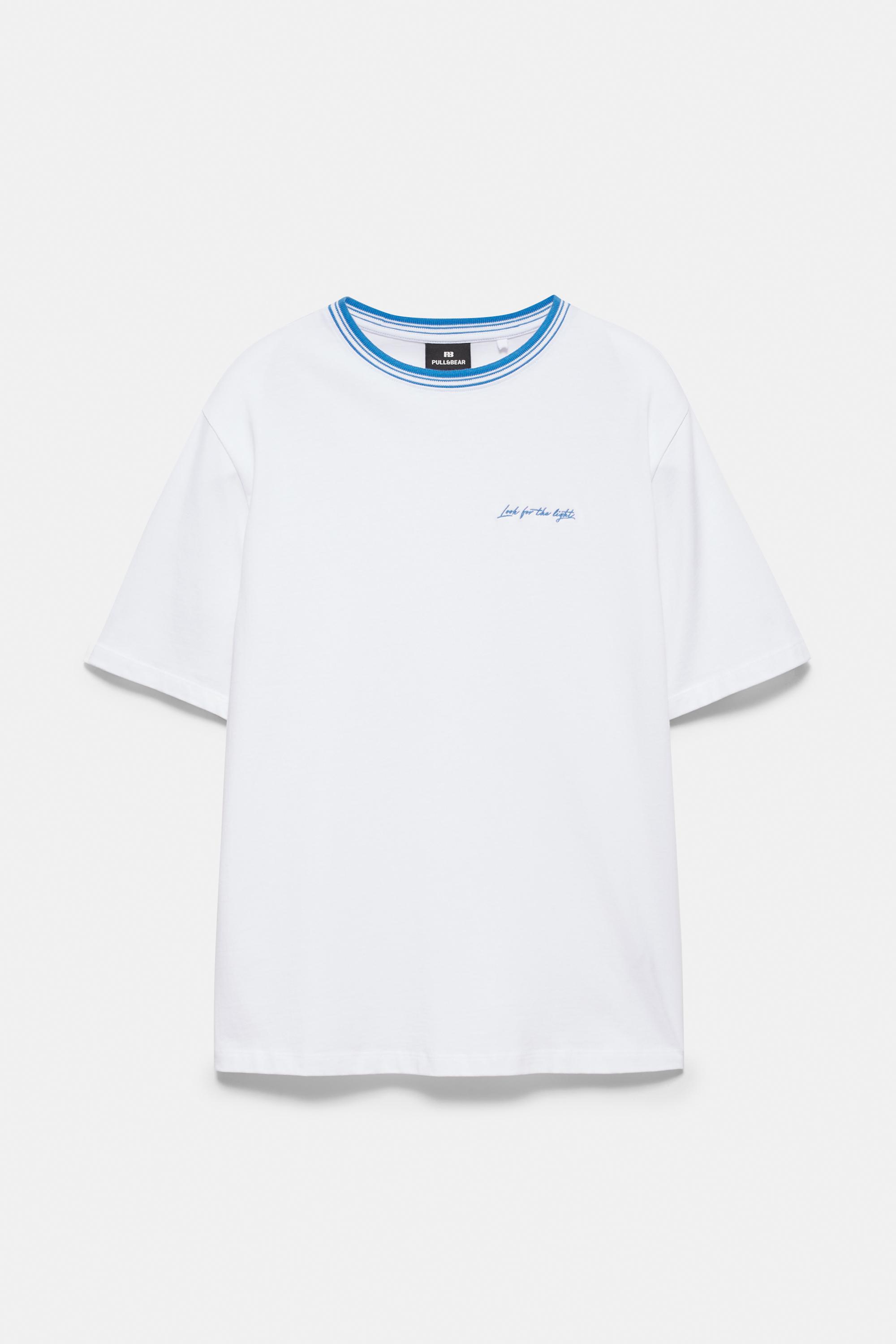 Embroidered slogan T-shirt — Off white