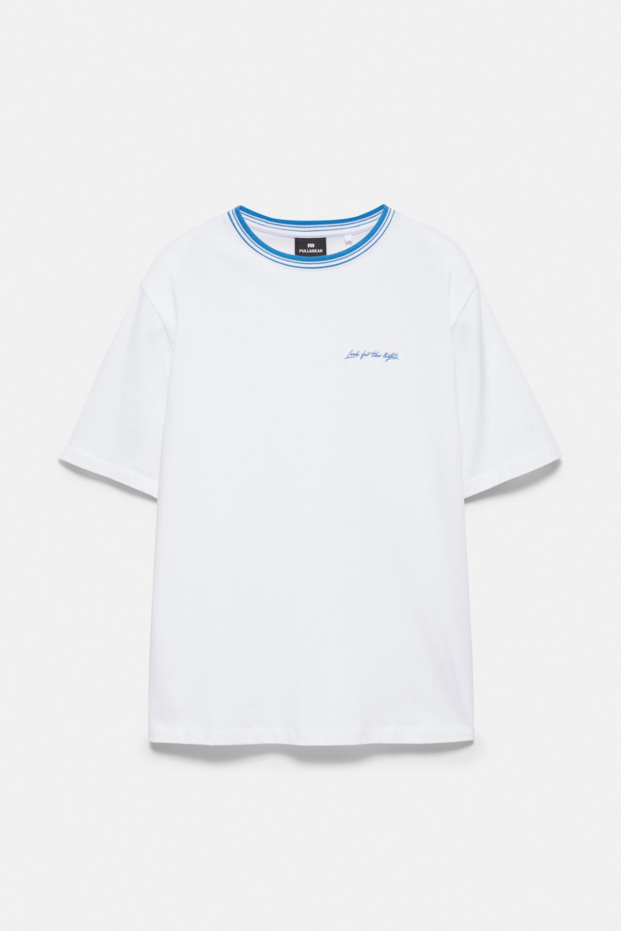 Embroidered slogan T-shirt — Off white