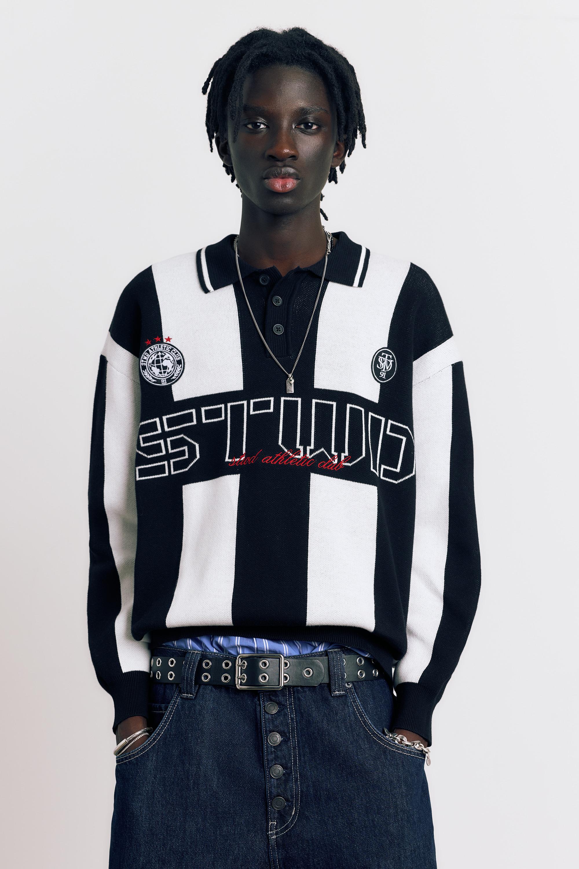 STWD knit polo shirt — White/Black