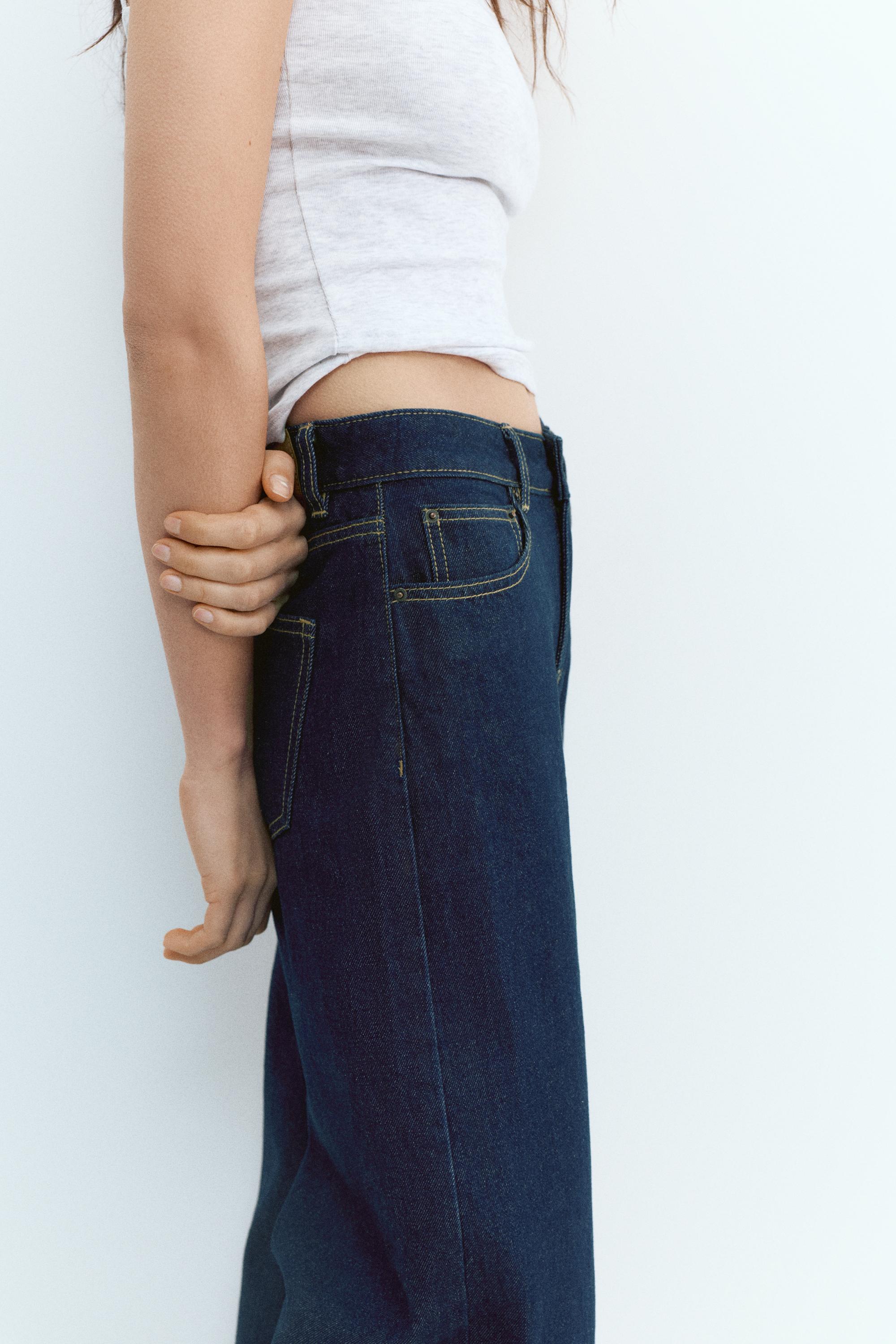 Low-rise wide-leg jeans — Dark blue