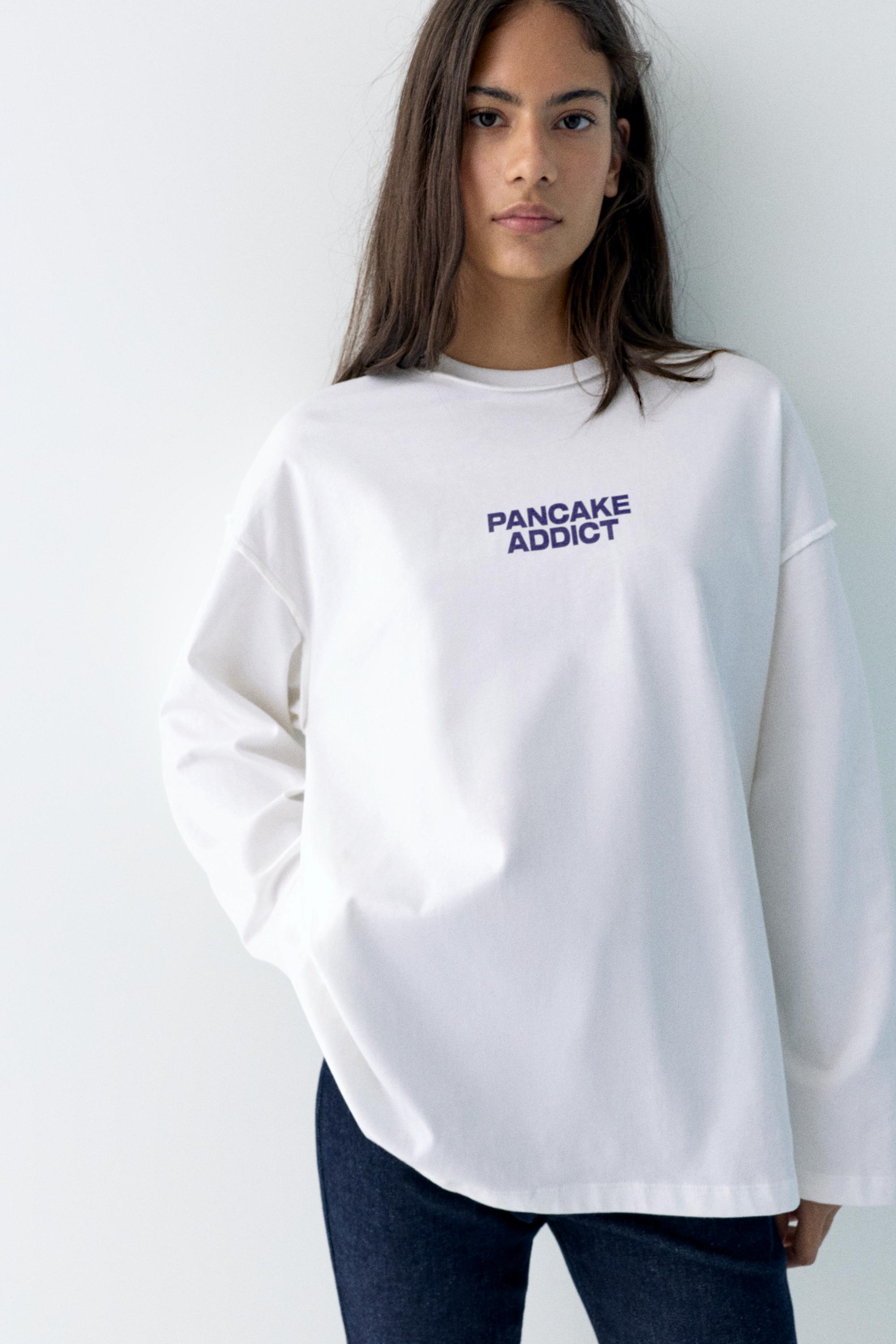 Pancake grafik baskılı t-shirt - Görsel 11