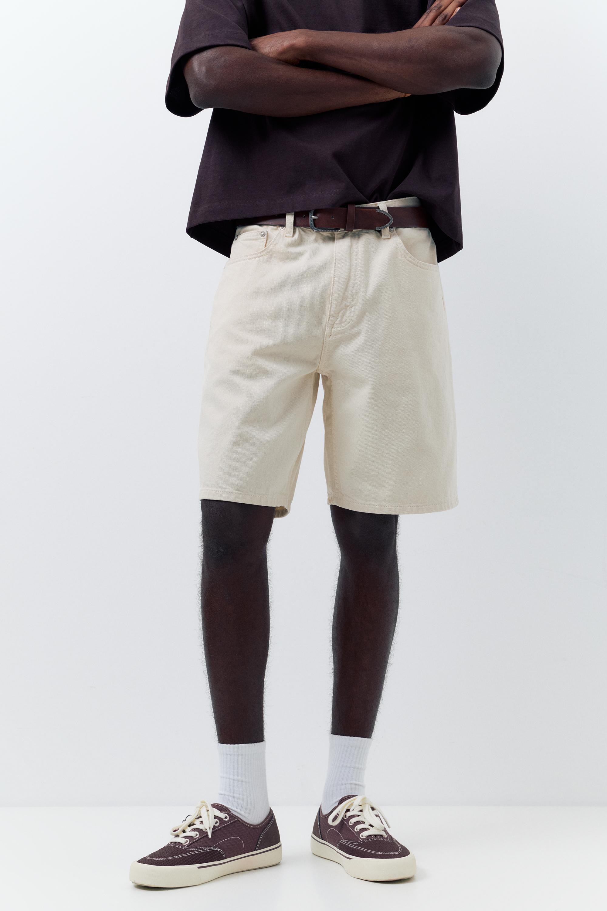 Standard denim Bermuda shorts — Ecru