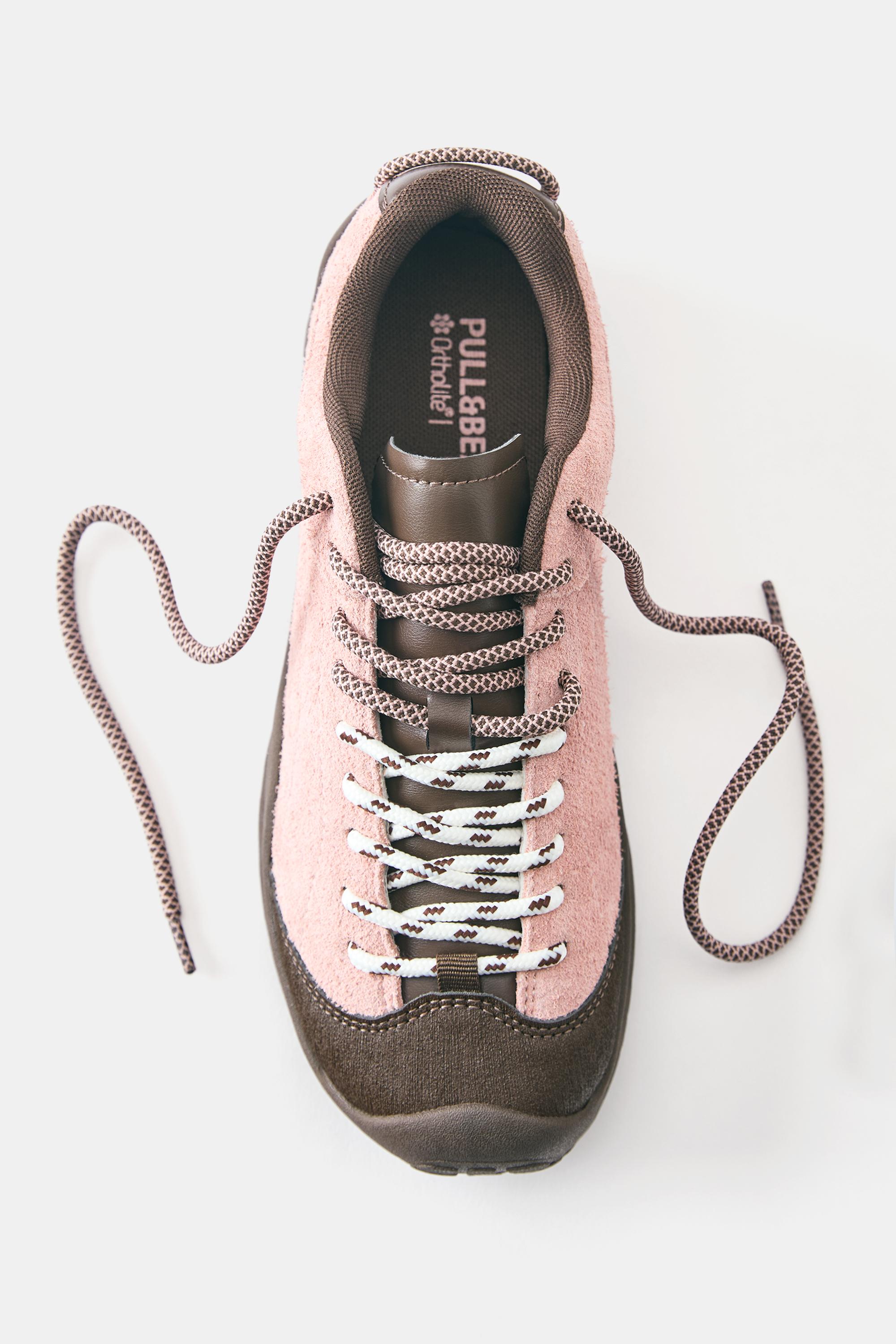 Leather trekking trainers — Pink