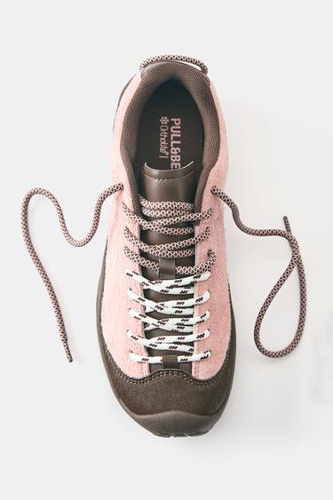 Leather trekking trainers — Pink 4