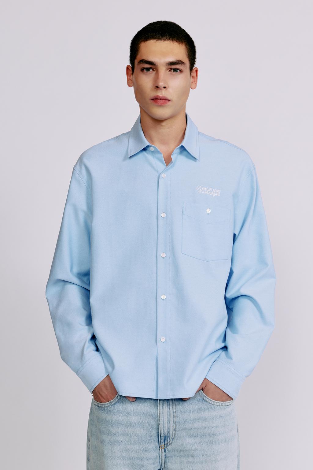 Pull&Bear Naxışlı uzunqol köynək