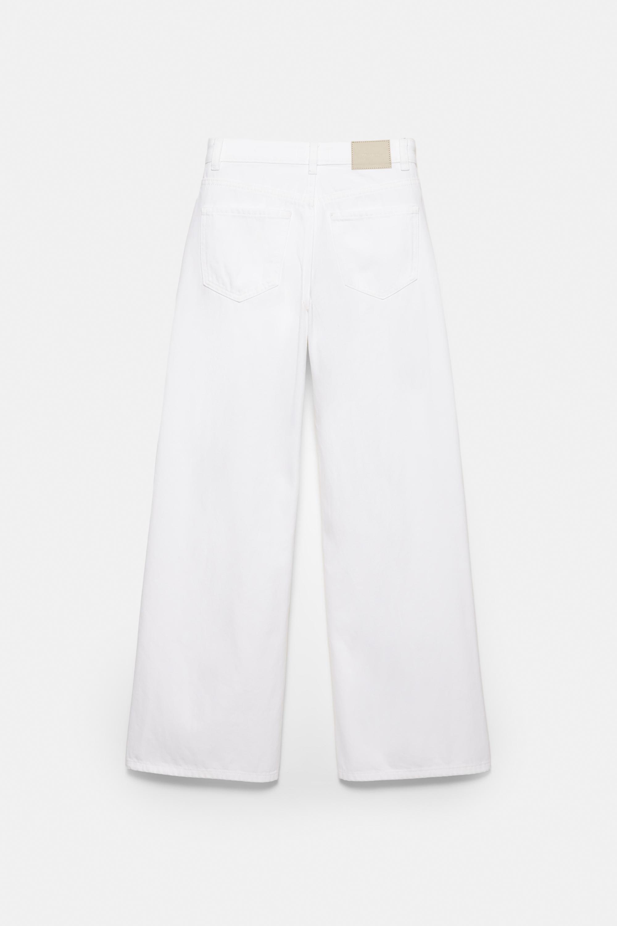High-waist wide-leg jeans — White-t