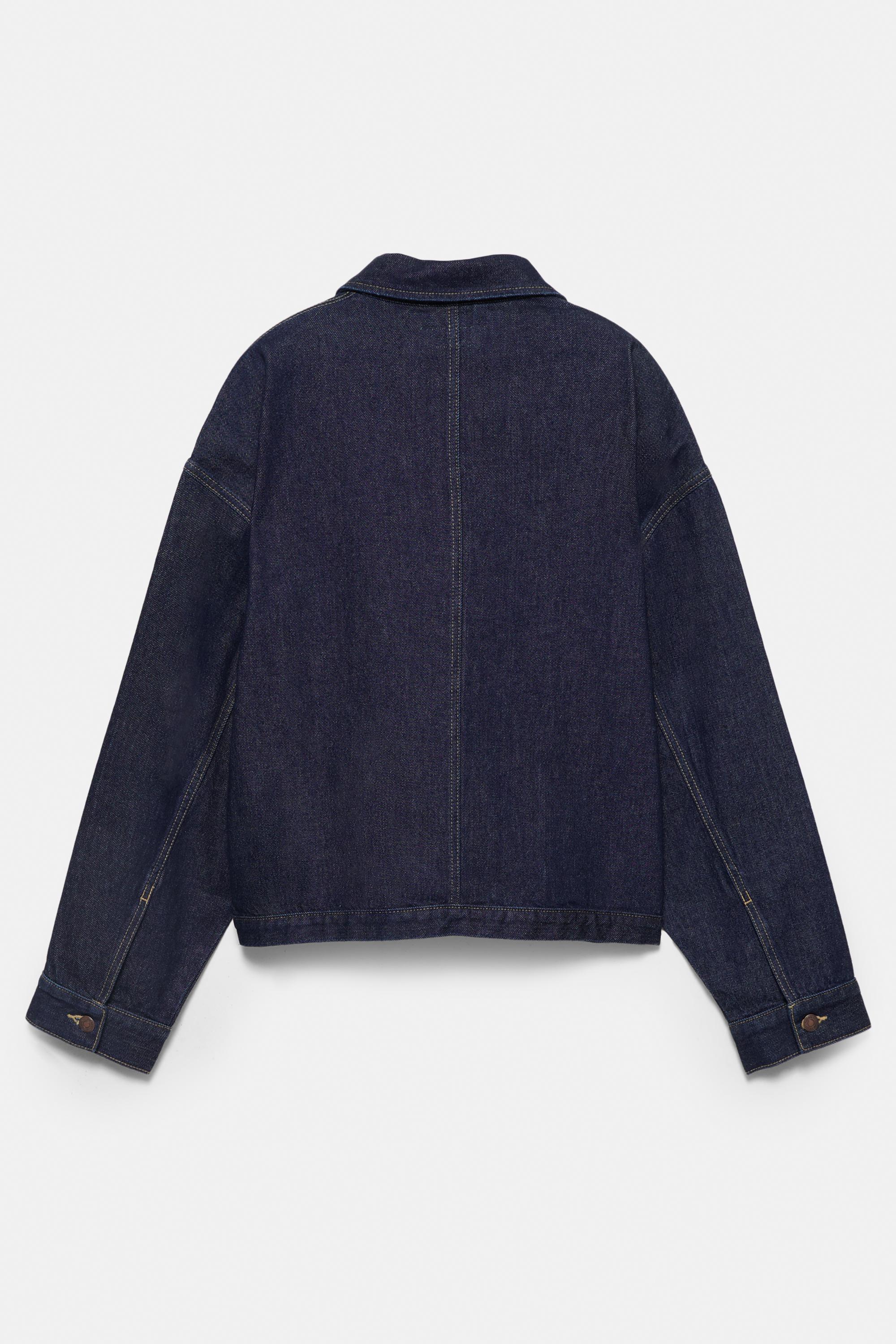 Boxy kesim denim ince ceket - Görsel 30