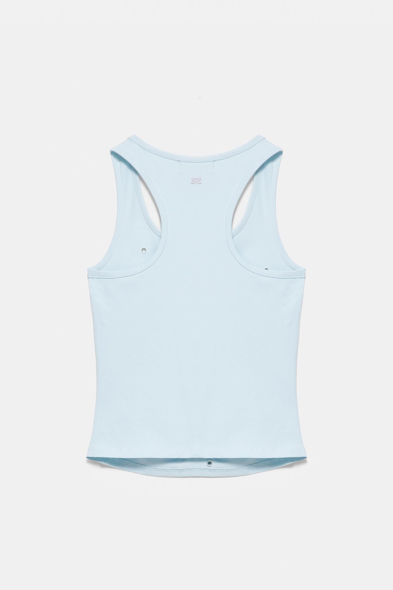 Eyelet tank top — Pastel blue