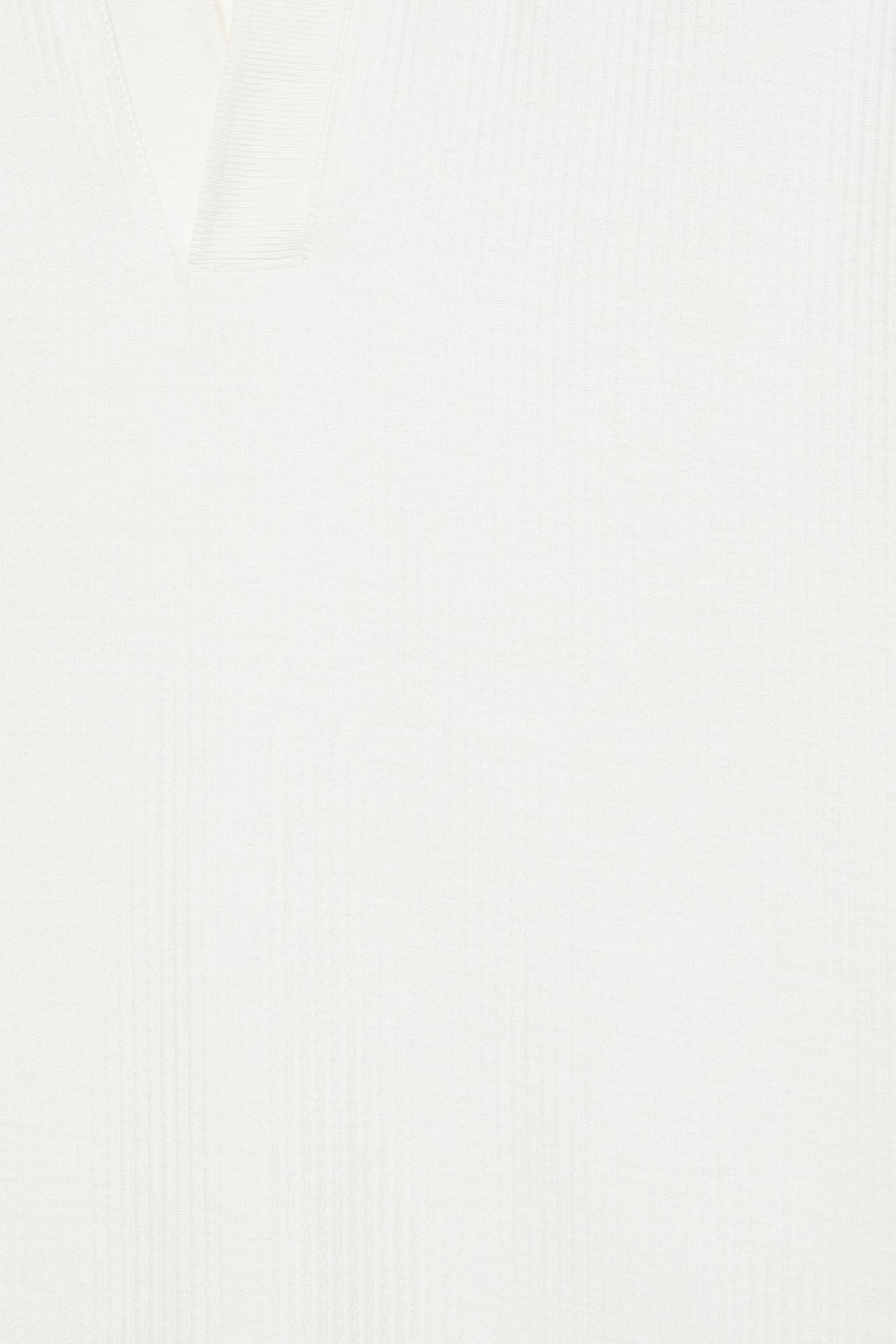 Textured short sleeve polo shirt — Off white