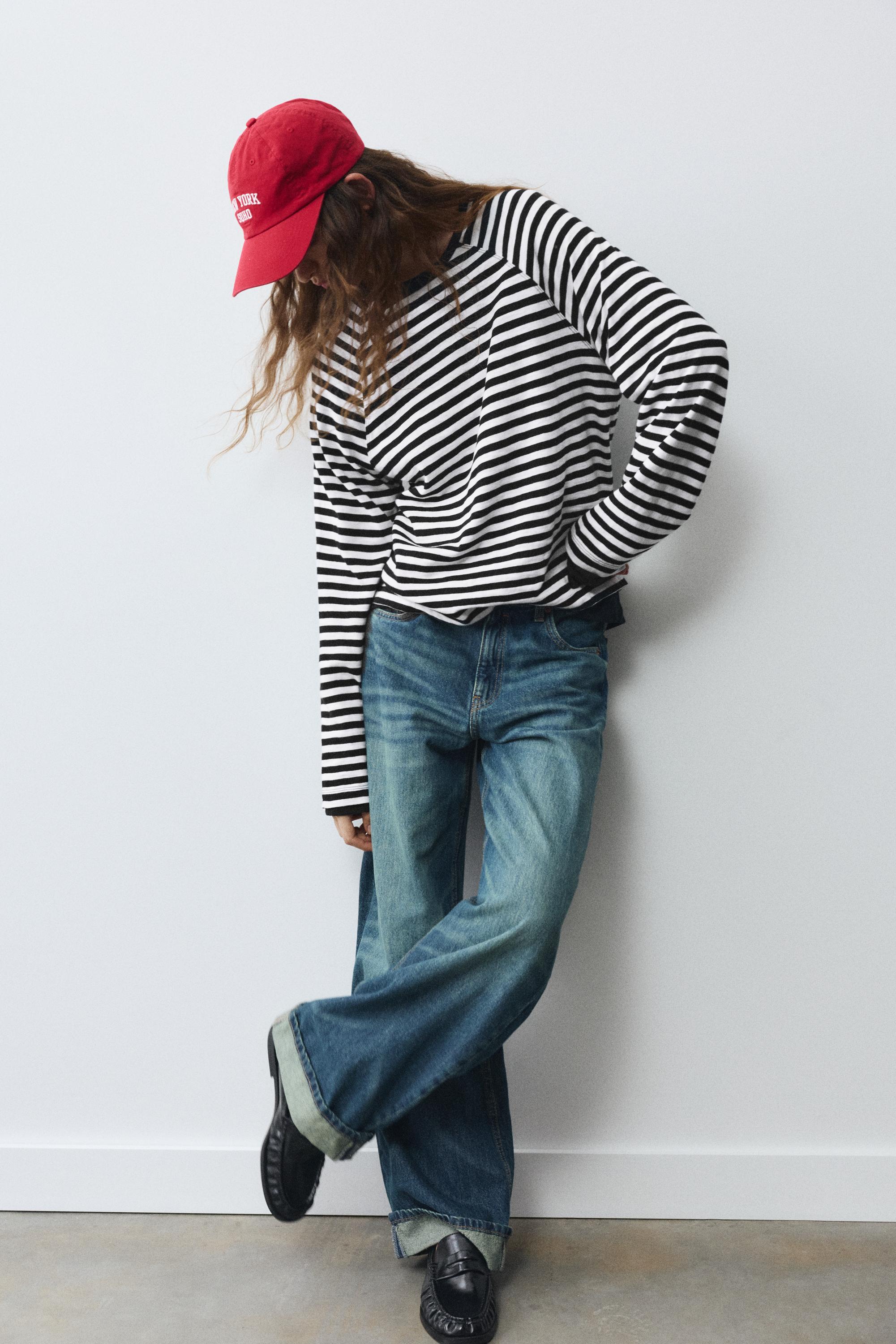 Long sleeve raglan T-shirt — Striped
