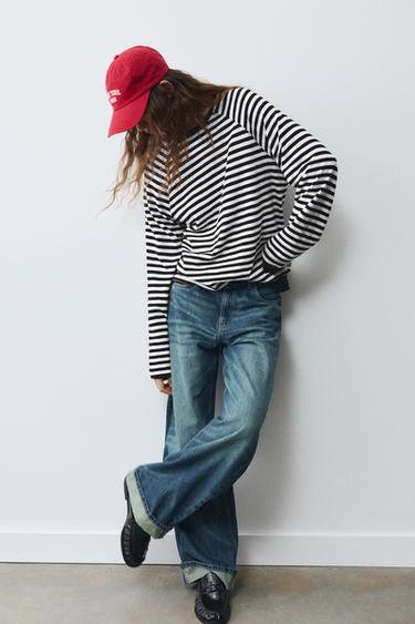 Long sleeve raglan T-shirt — Striped 1