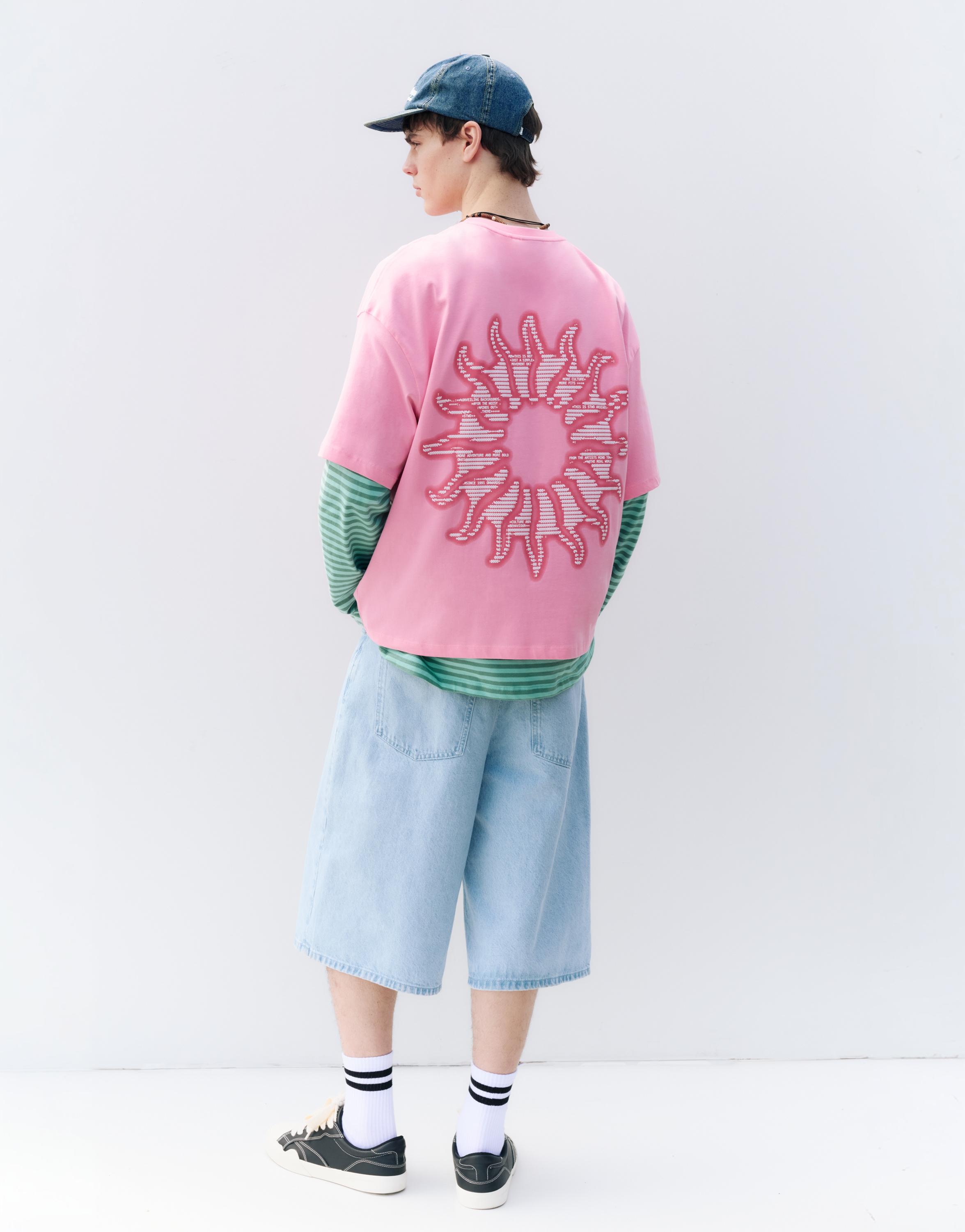 STWD boxy graphic T-shirt — Pink