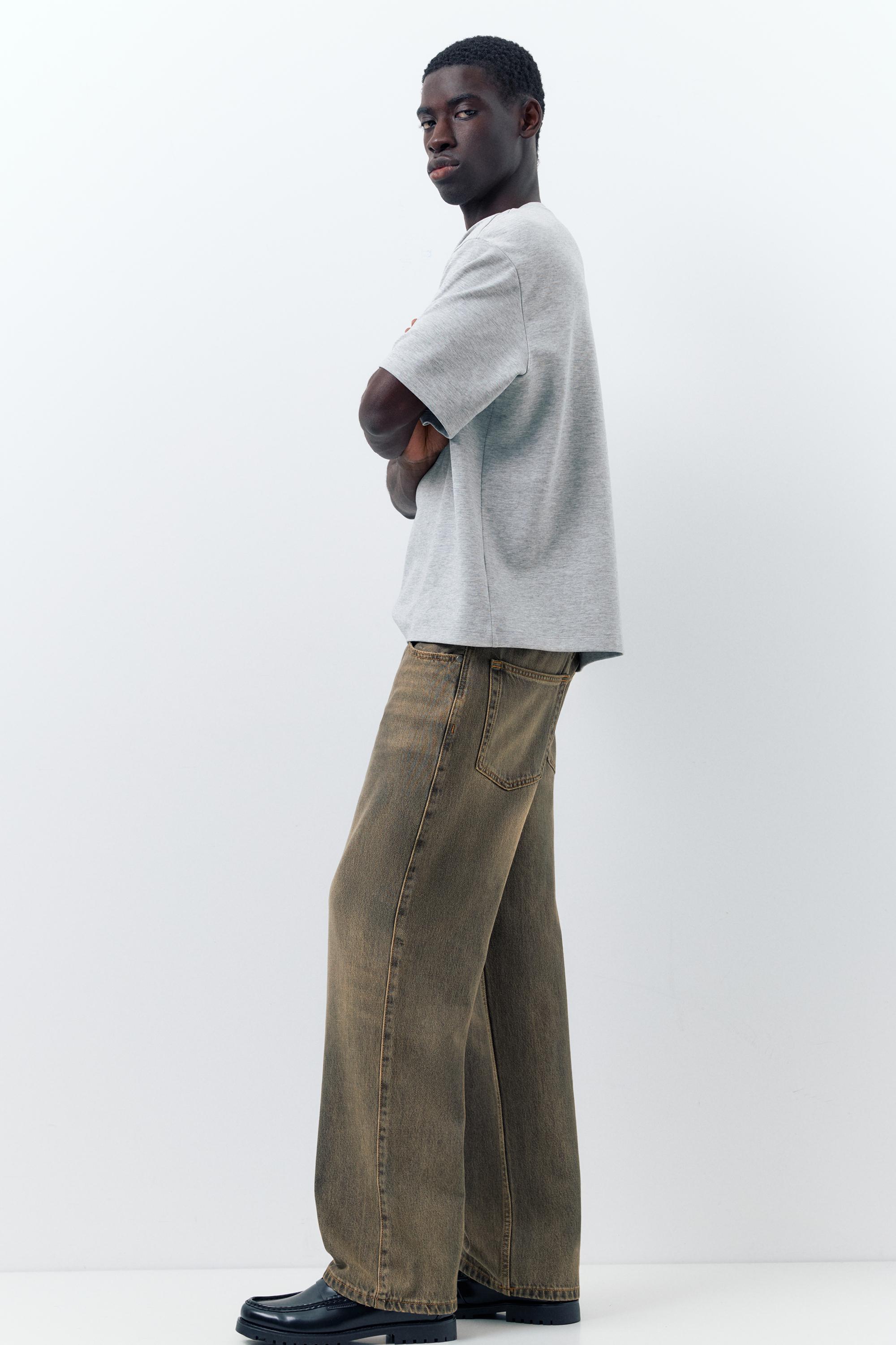 Regular straight-leg jeans — Tobacco brown