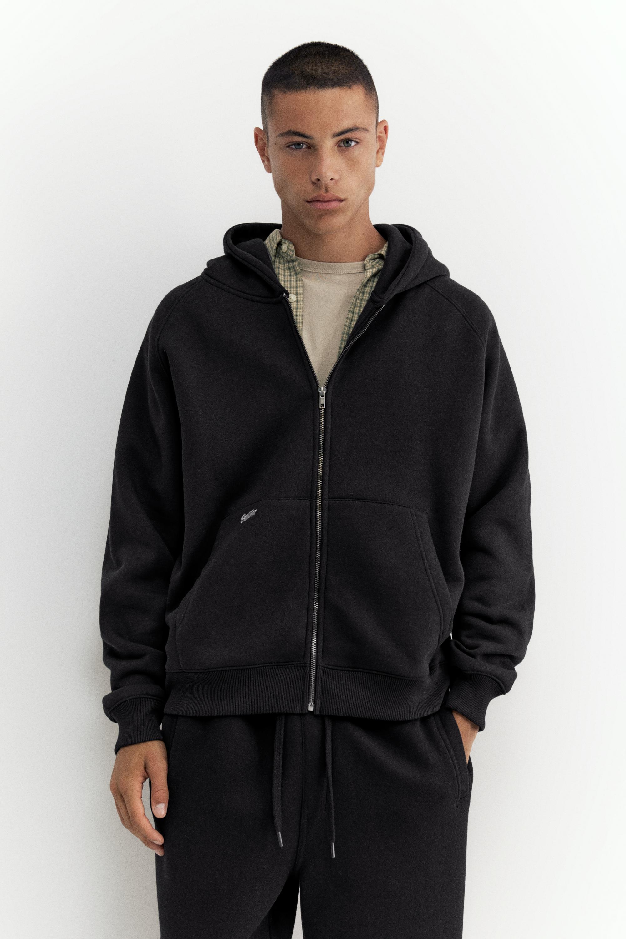 STWD zip-up hoodie — Black