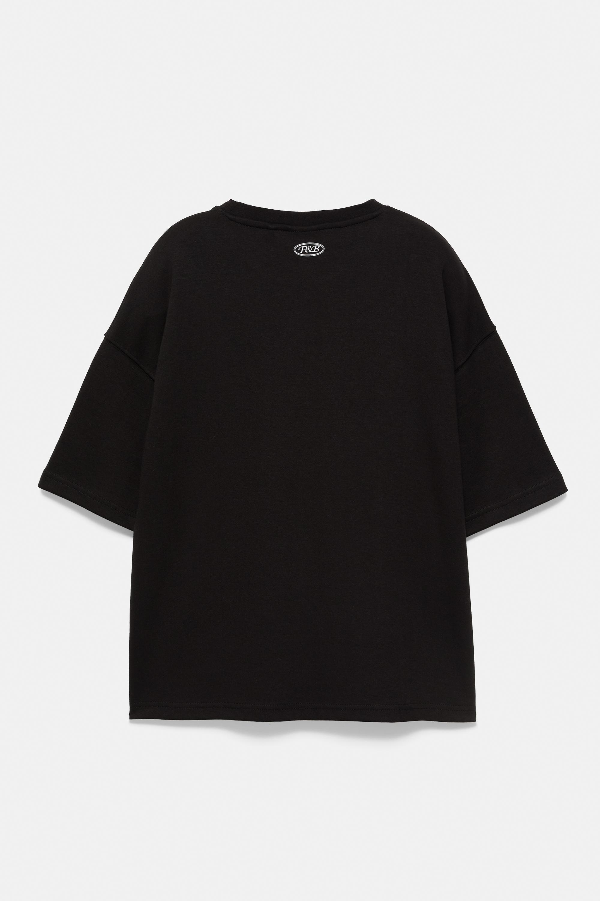 Short sleeve photographic sweatshirt — Black