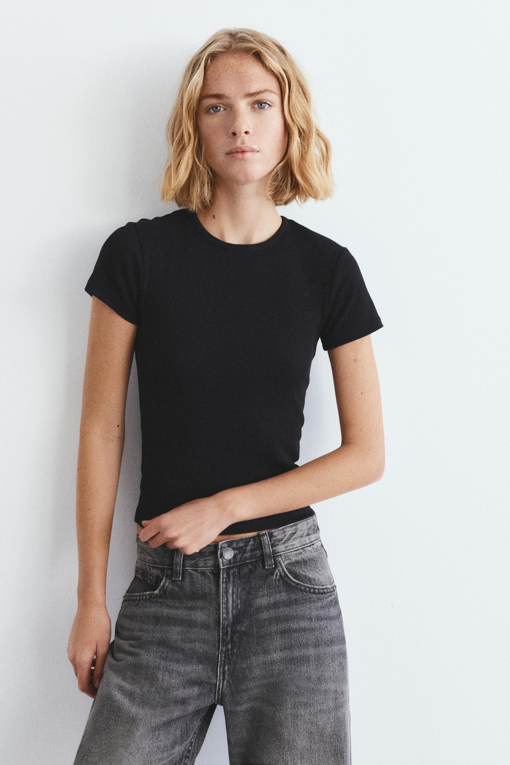 Pull&Bear Fitilli kısa kollu t-shirt görsel 4