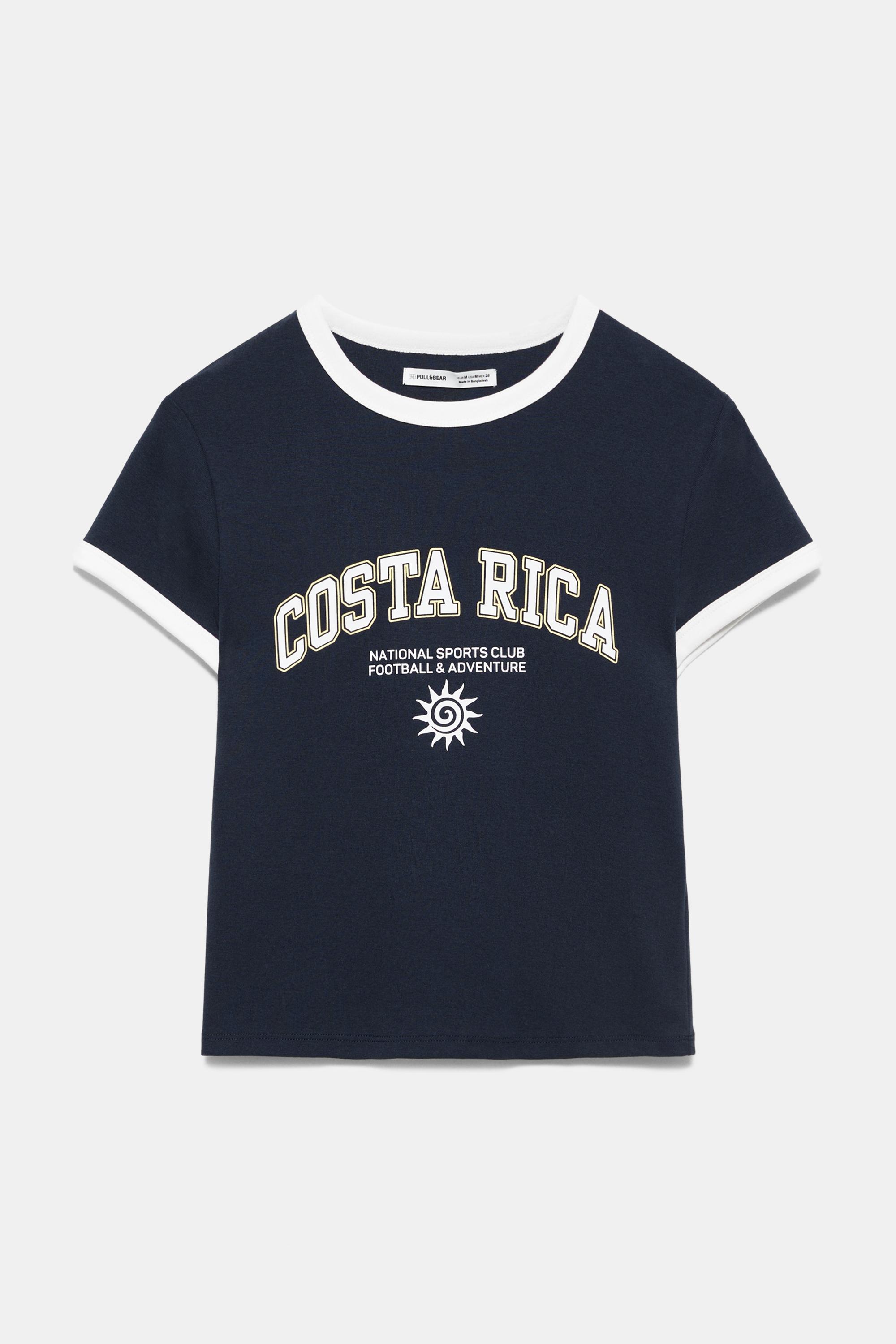 Ribbed graphic T-shirt — Navy