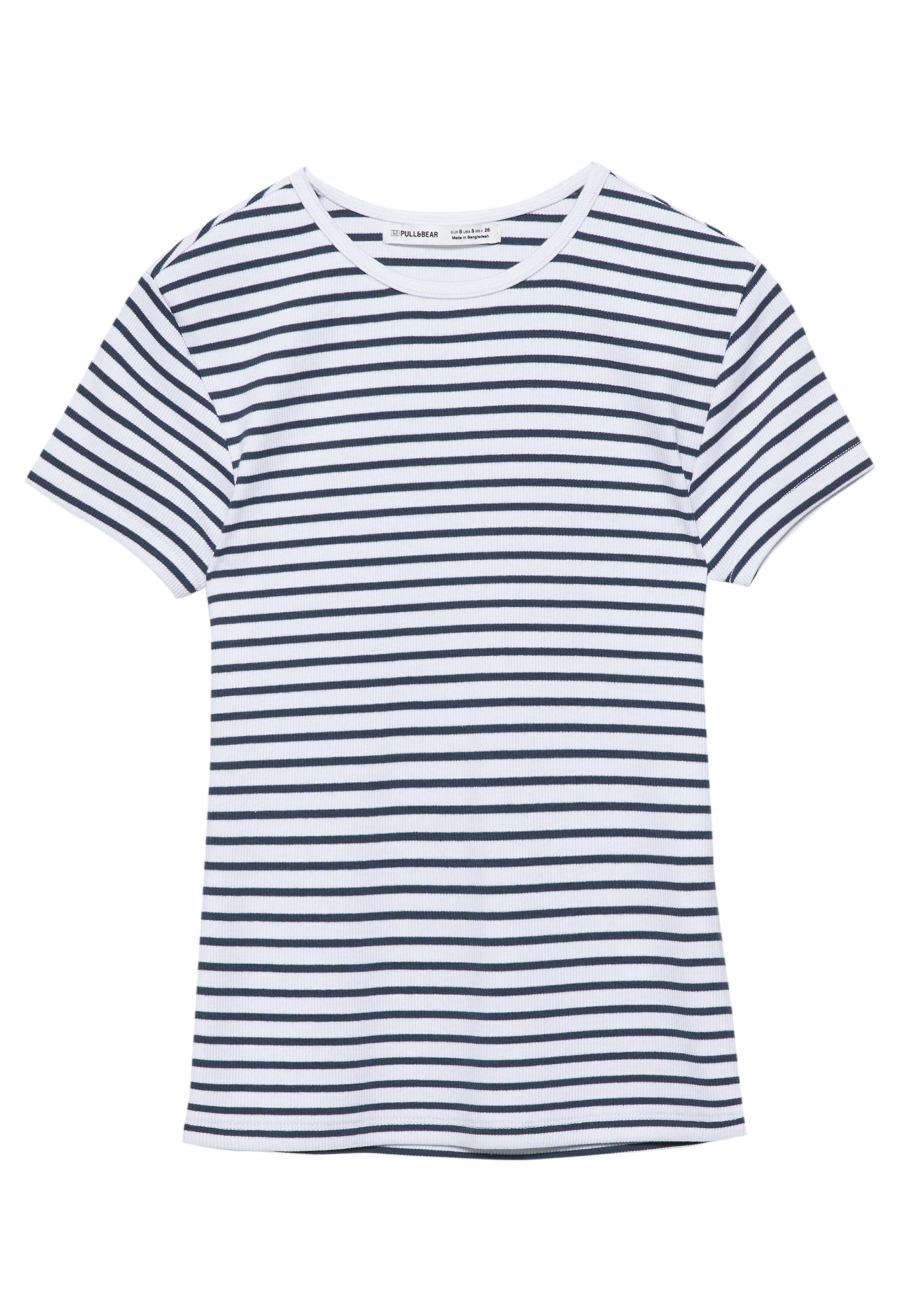 Ribbed short sleeve T-shirt — Striped
