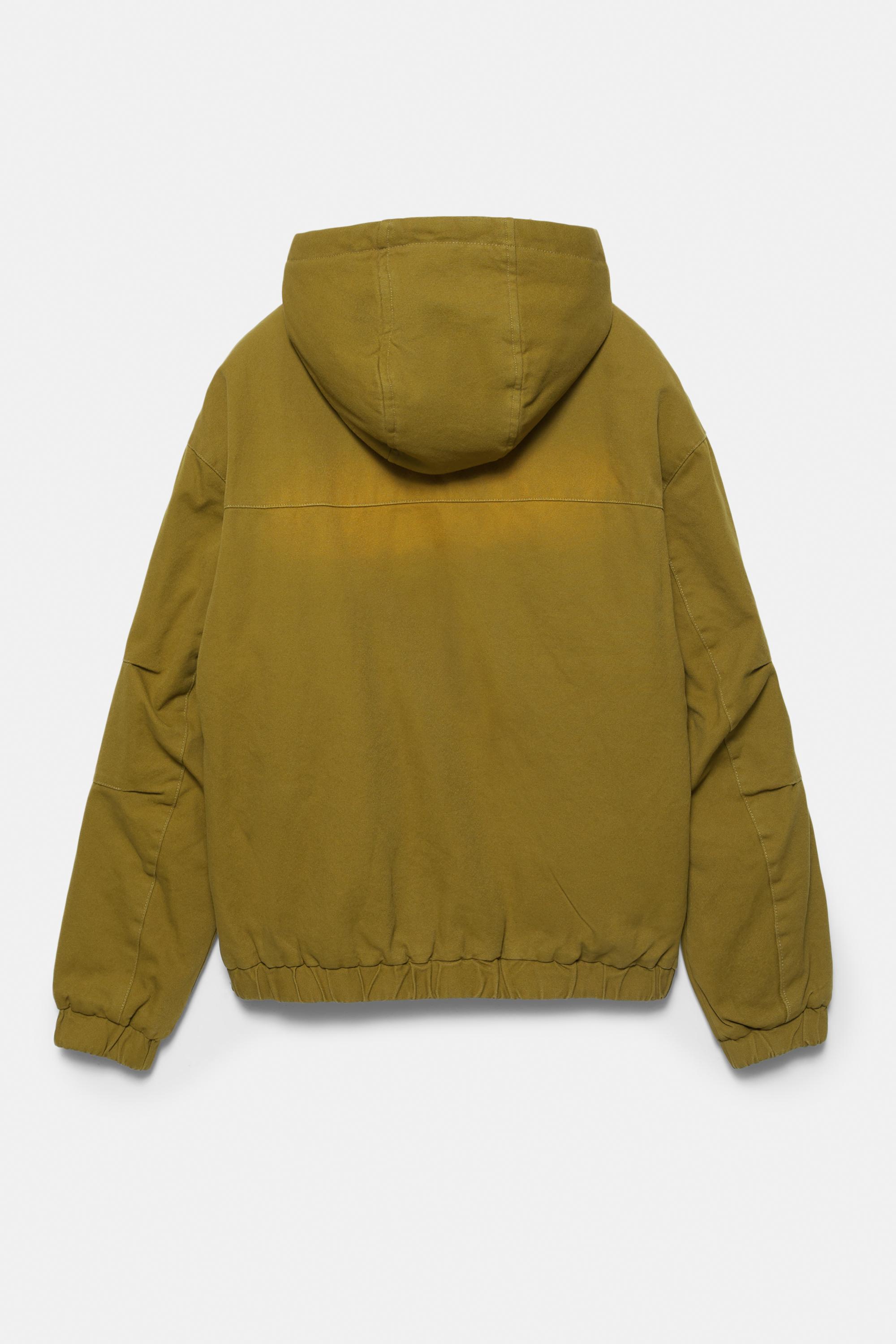 Hooded jacket with faded detail — Green