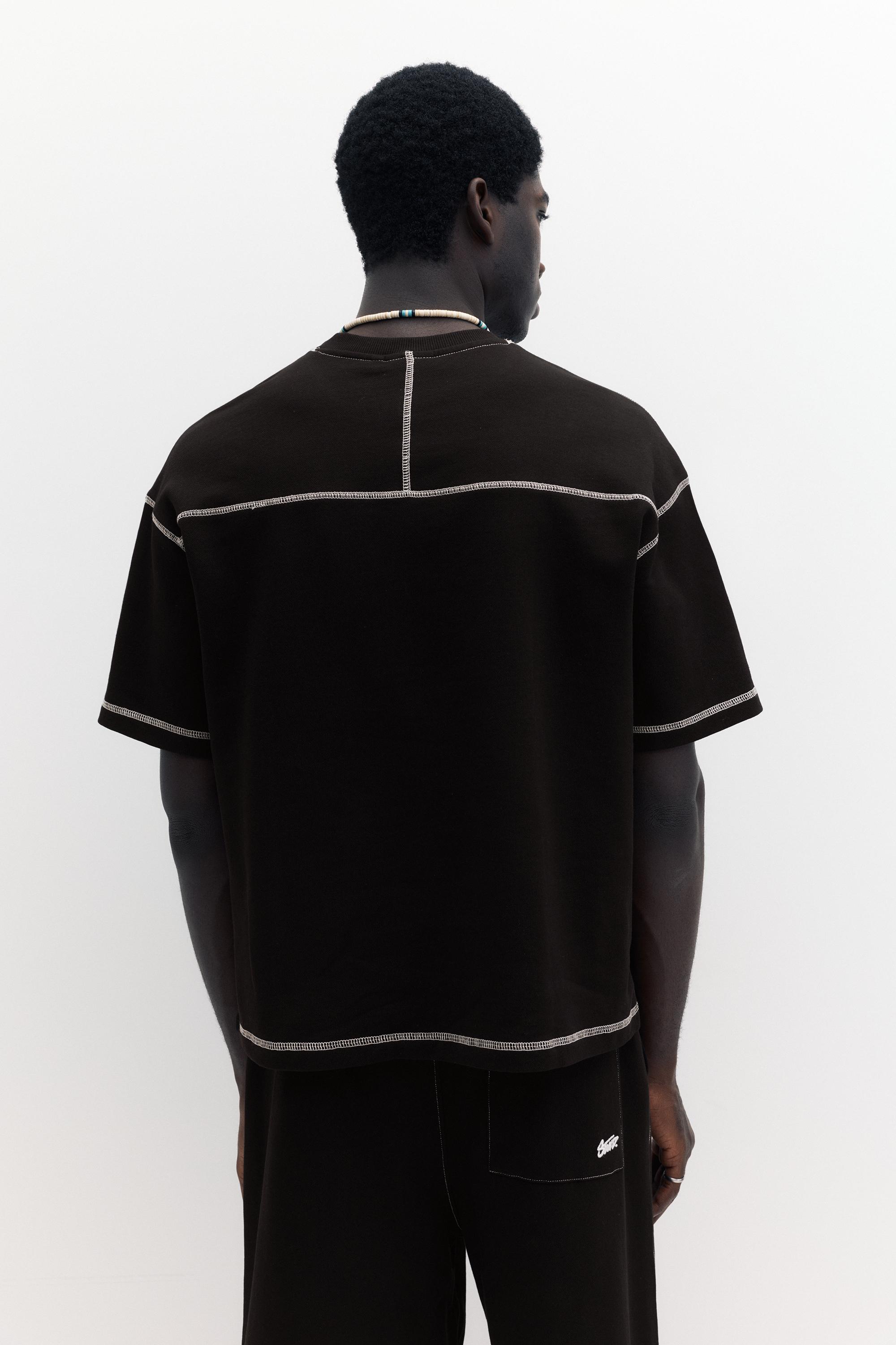 Short sleeve STWD seam sweatshirt — Black