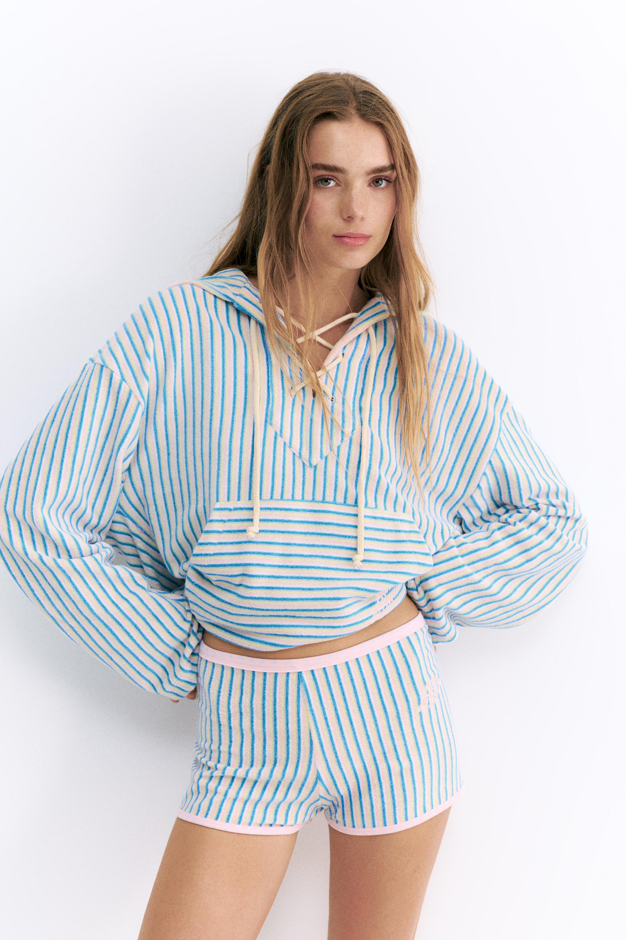 Pleasures x STWD towelling shorts — Striped