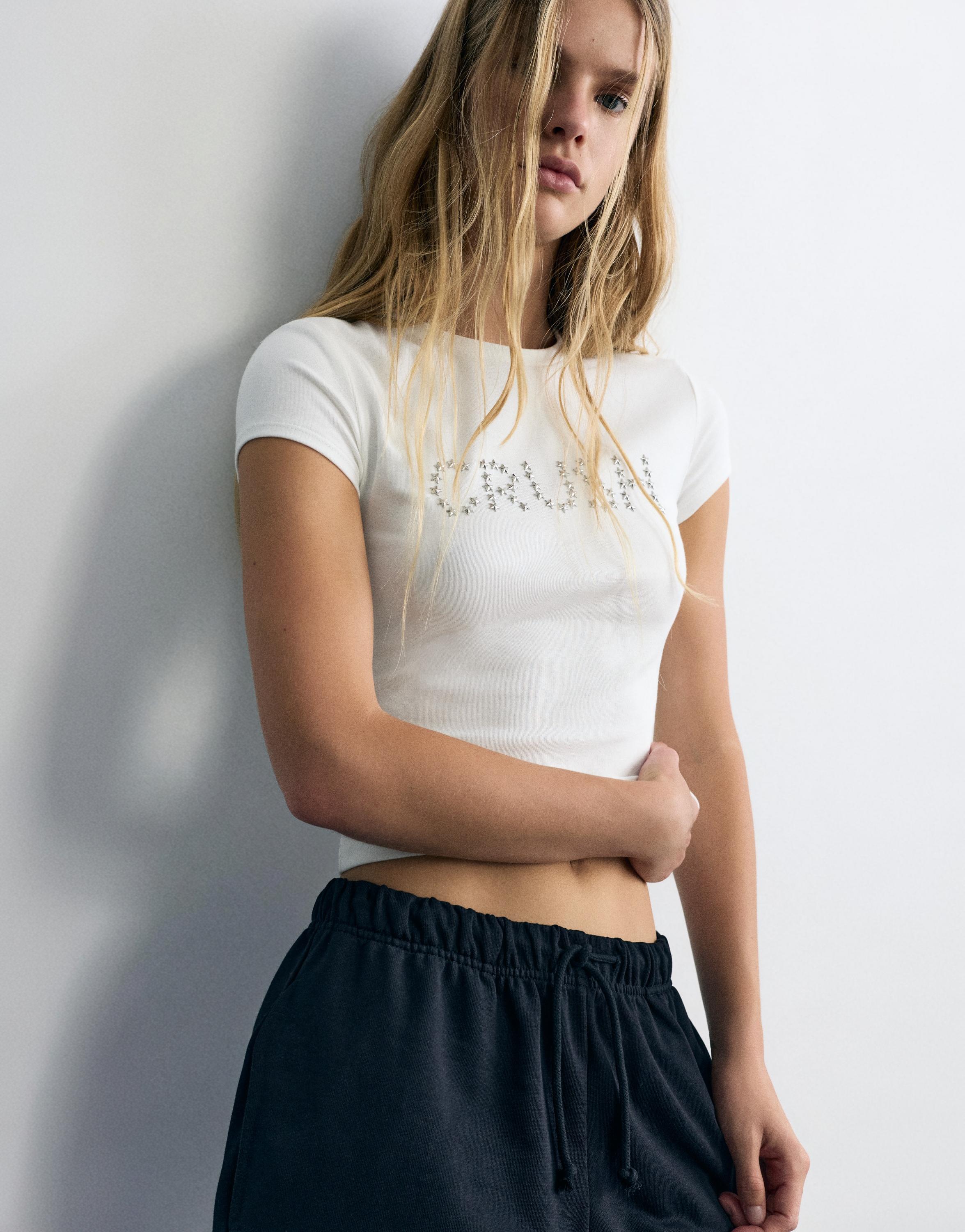 Slim fit star graphic T-shirt — White