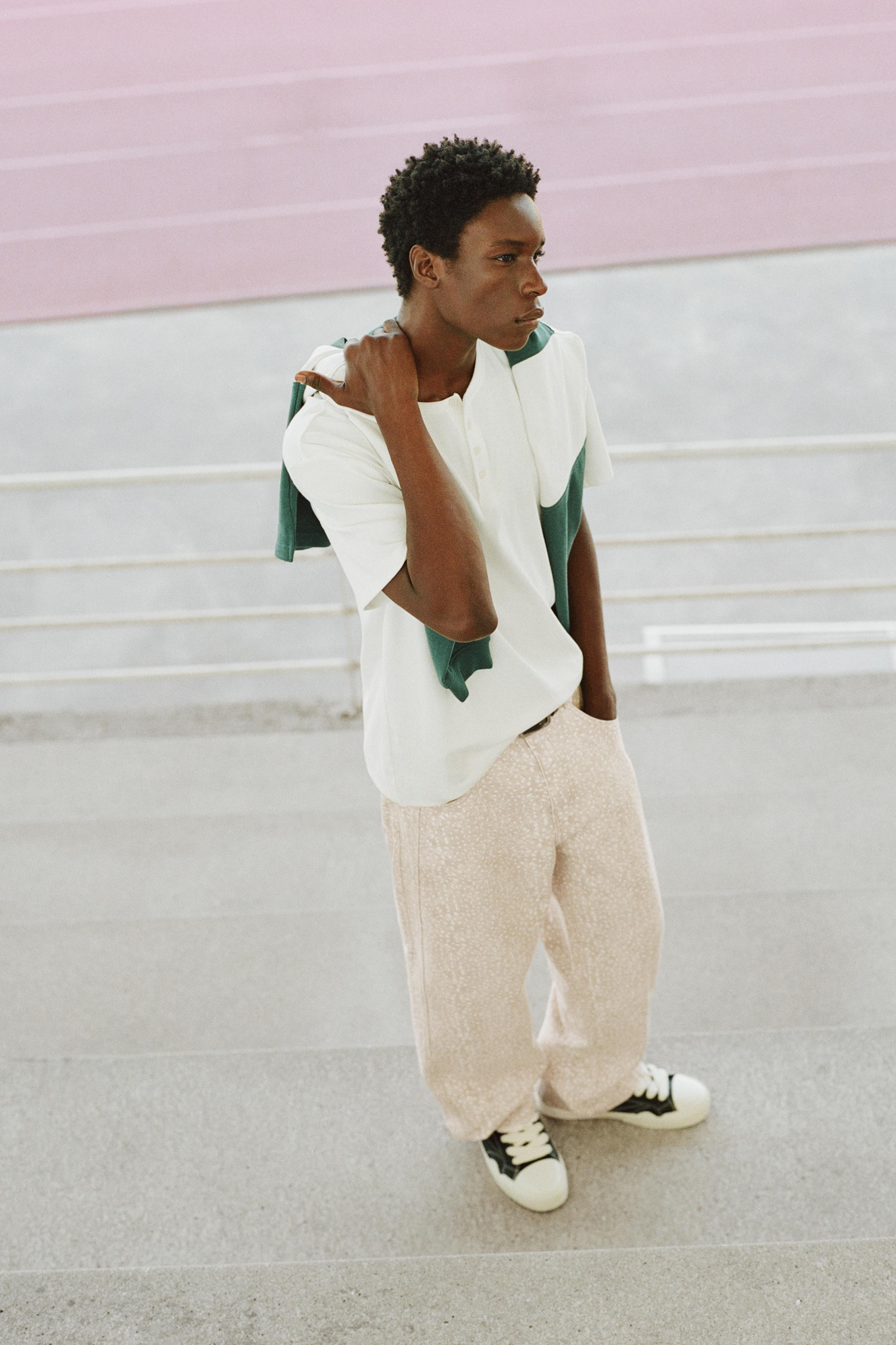 Animal print trousers — Beige