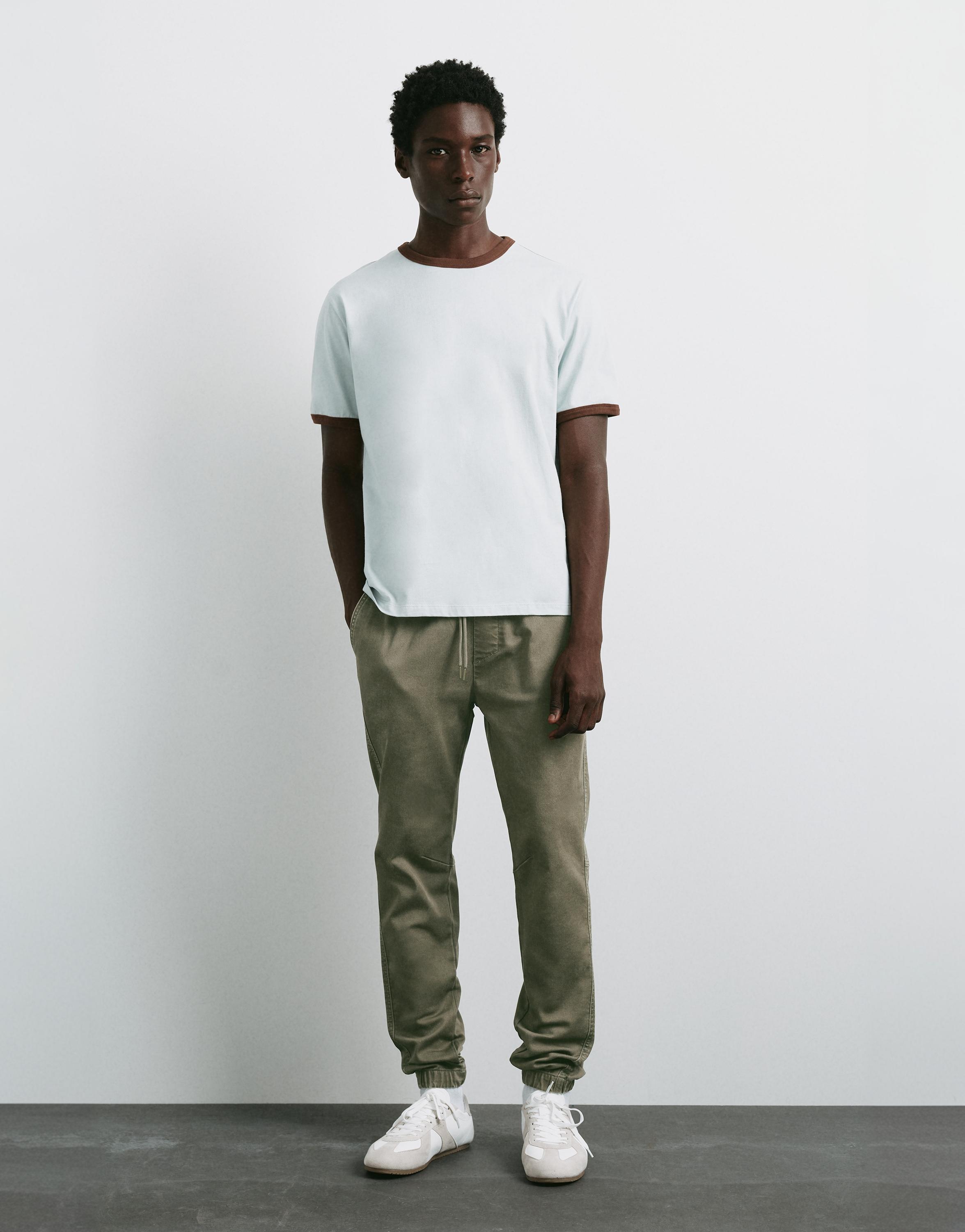 Regular fit jogging trousers — Dark khaki