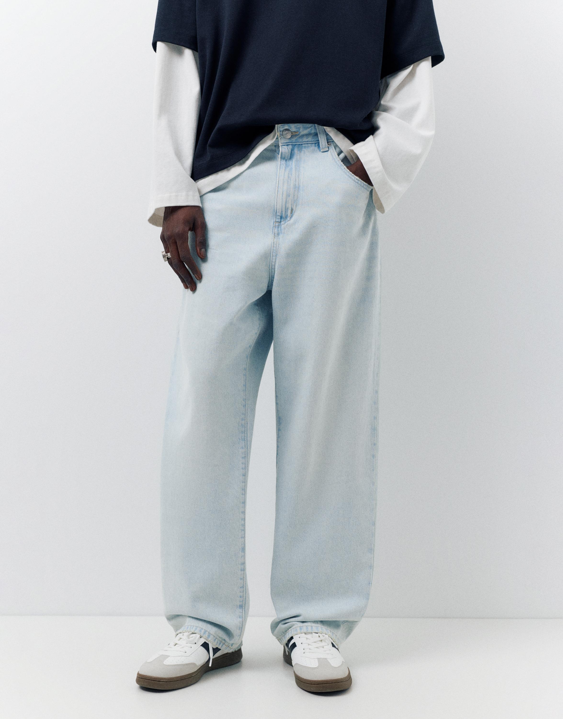 Relaxed fit baggy jeans — Pale blue