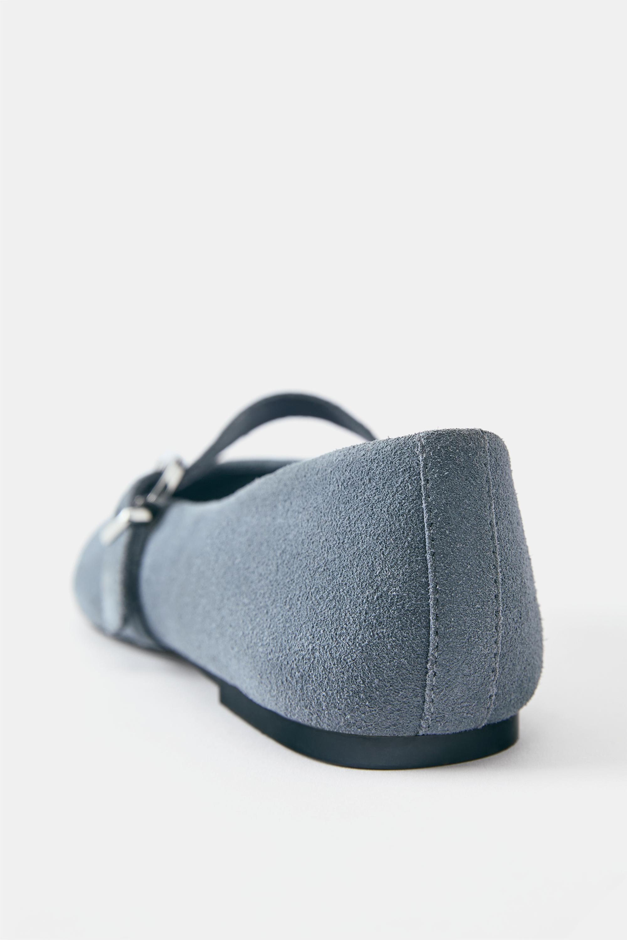 Leather ballerinas — Blue
