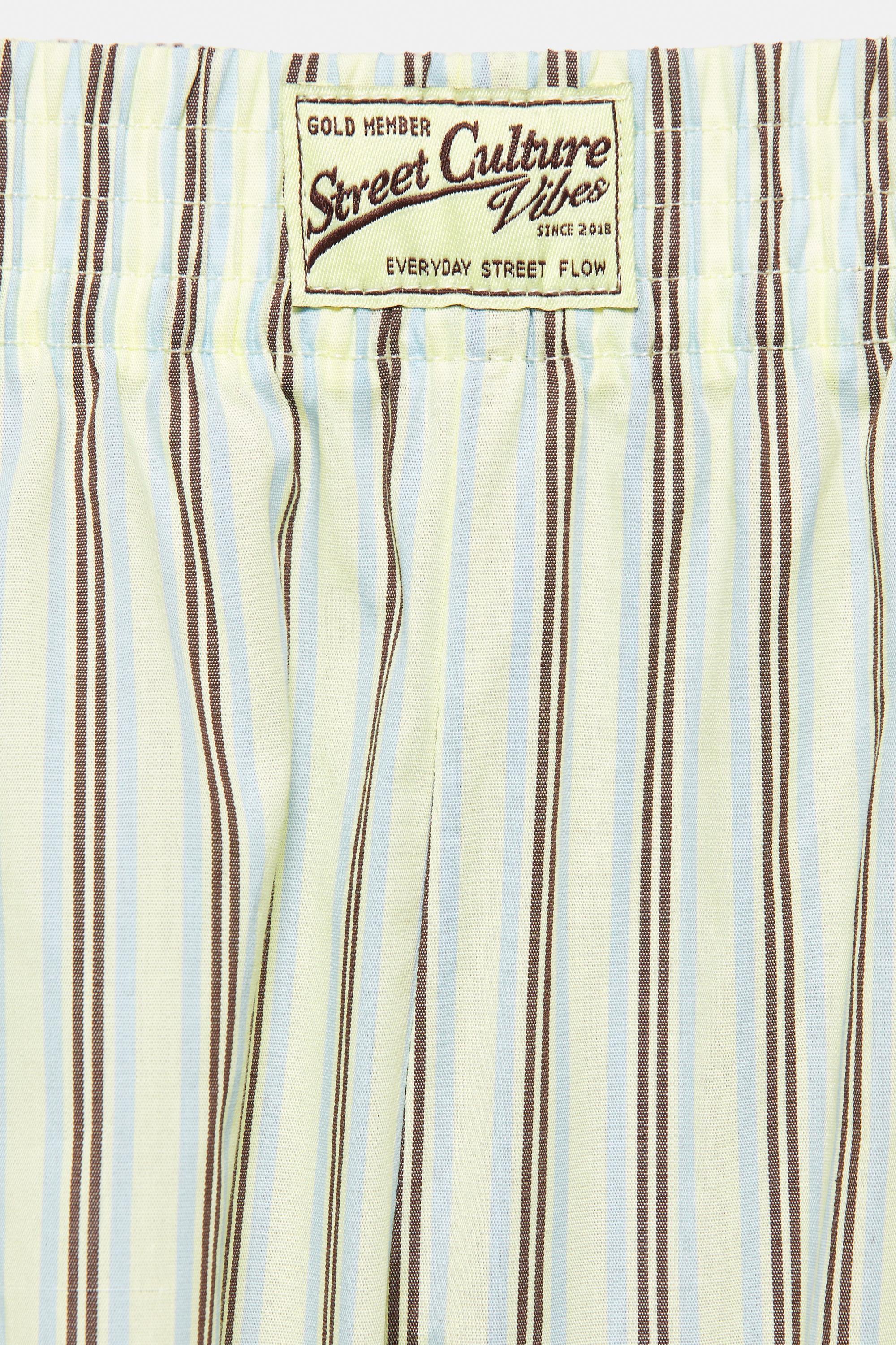 Striped Bermuda shorts — Yellow
