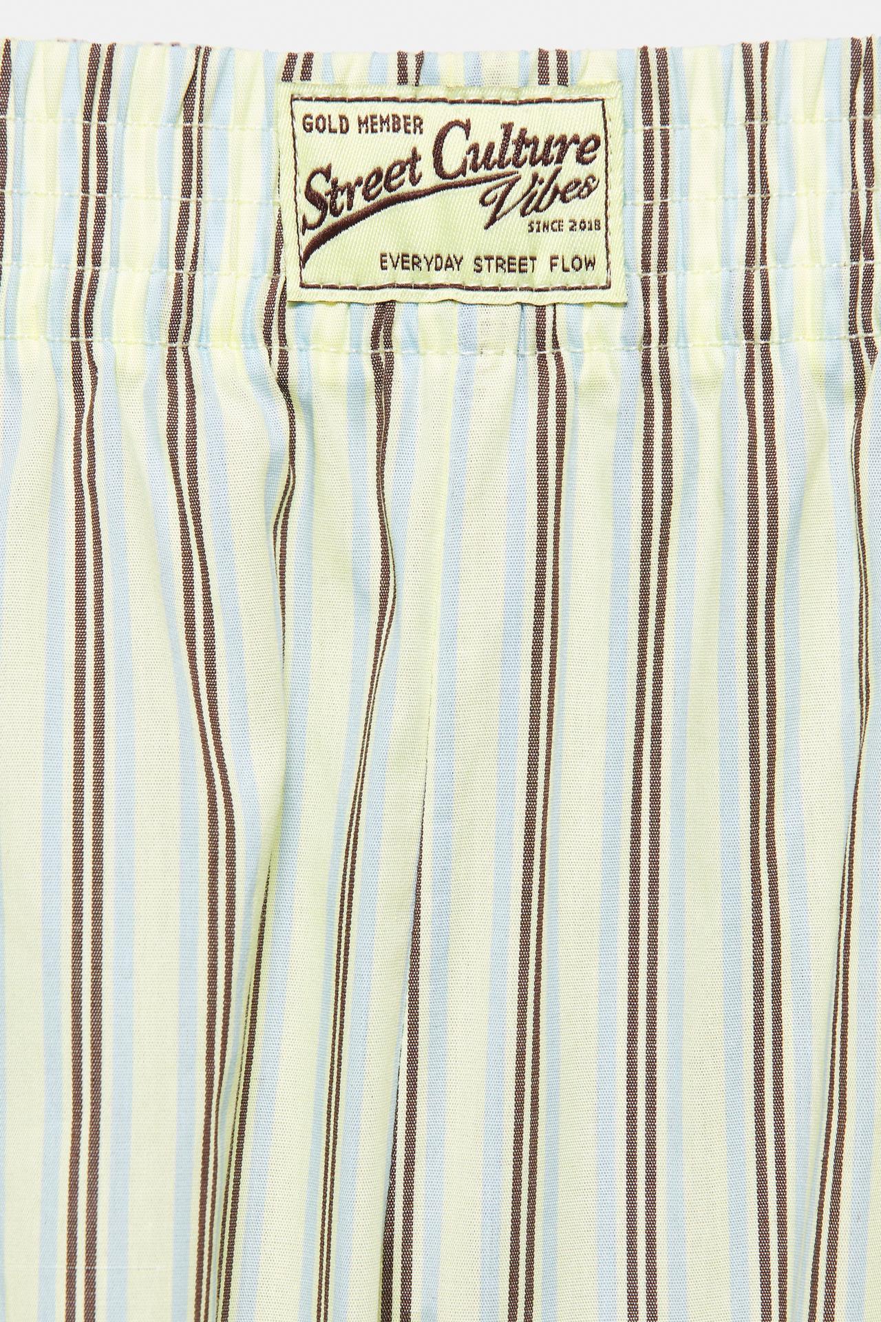 Striped Bermuda shorts — Yellow