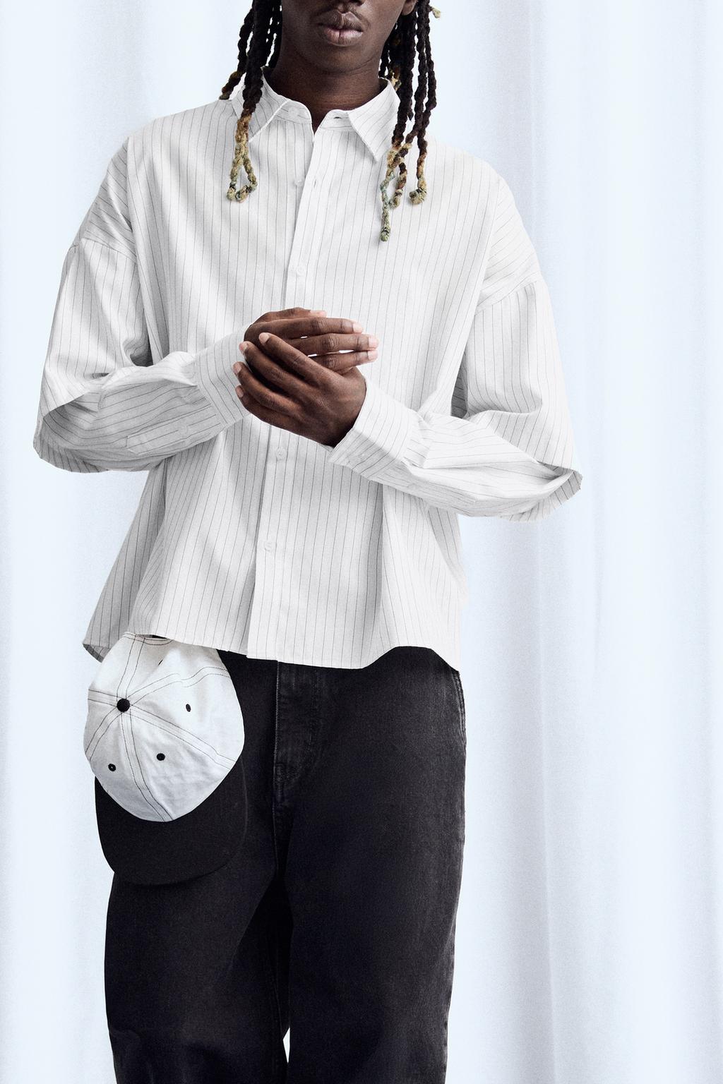 Camicia a righe a doppia manica PULL&BEAR1