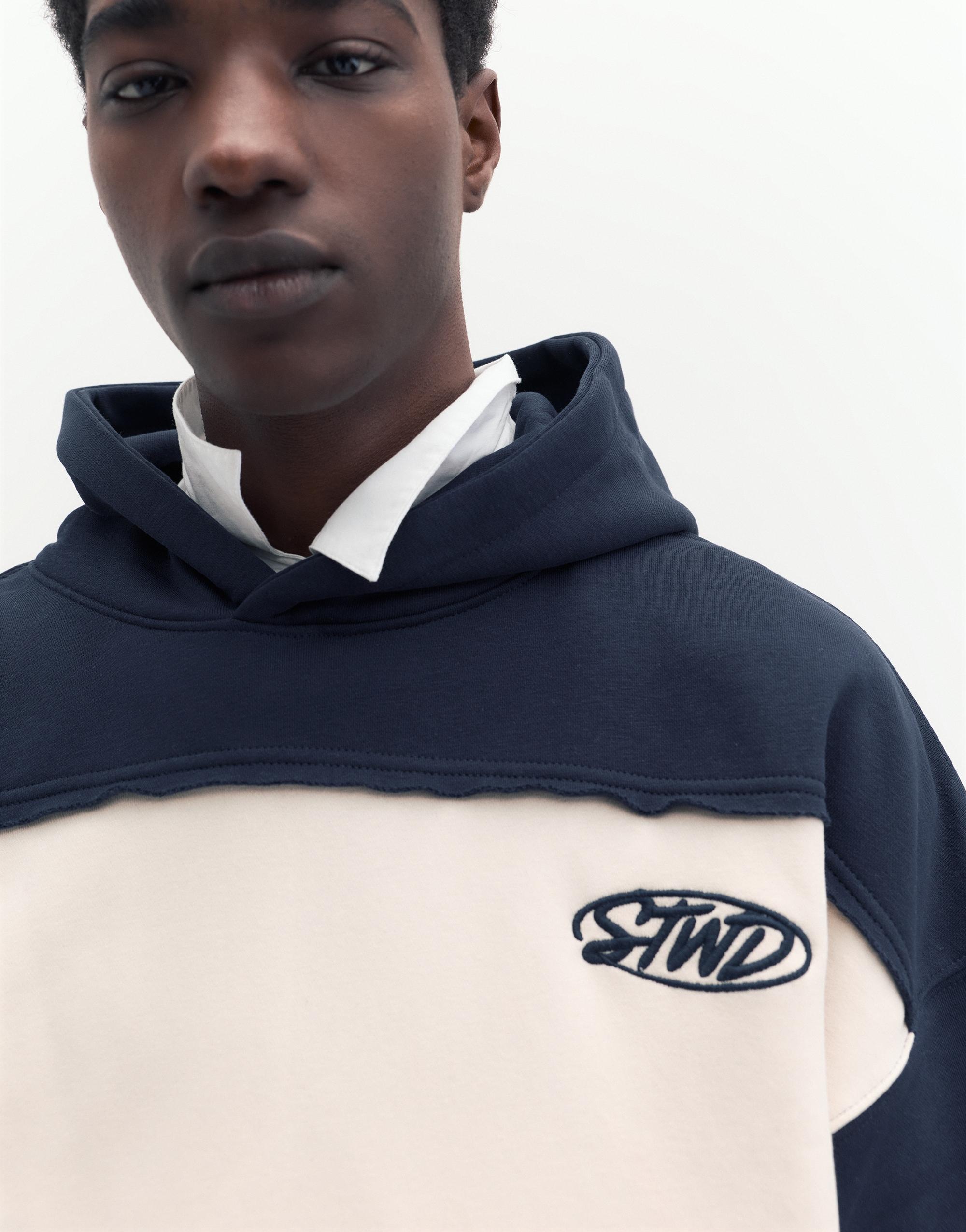 Panelli kapüşonlu STWD Studio sweatshirt - Görsel 12
