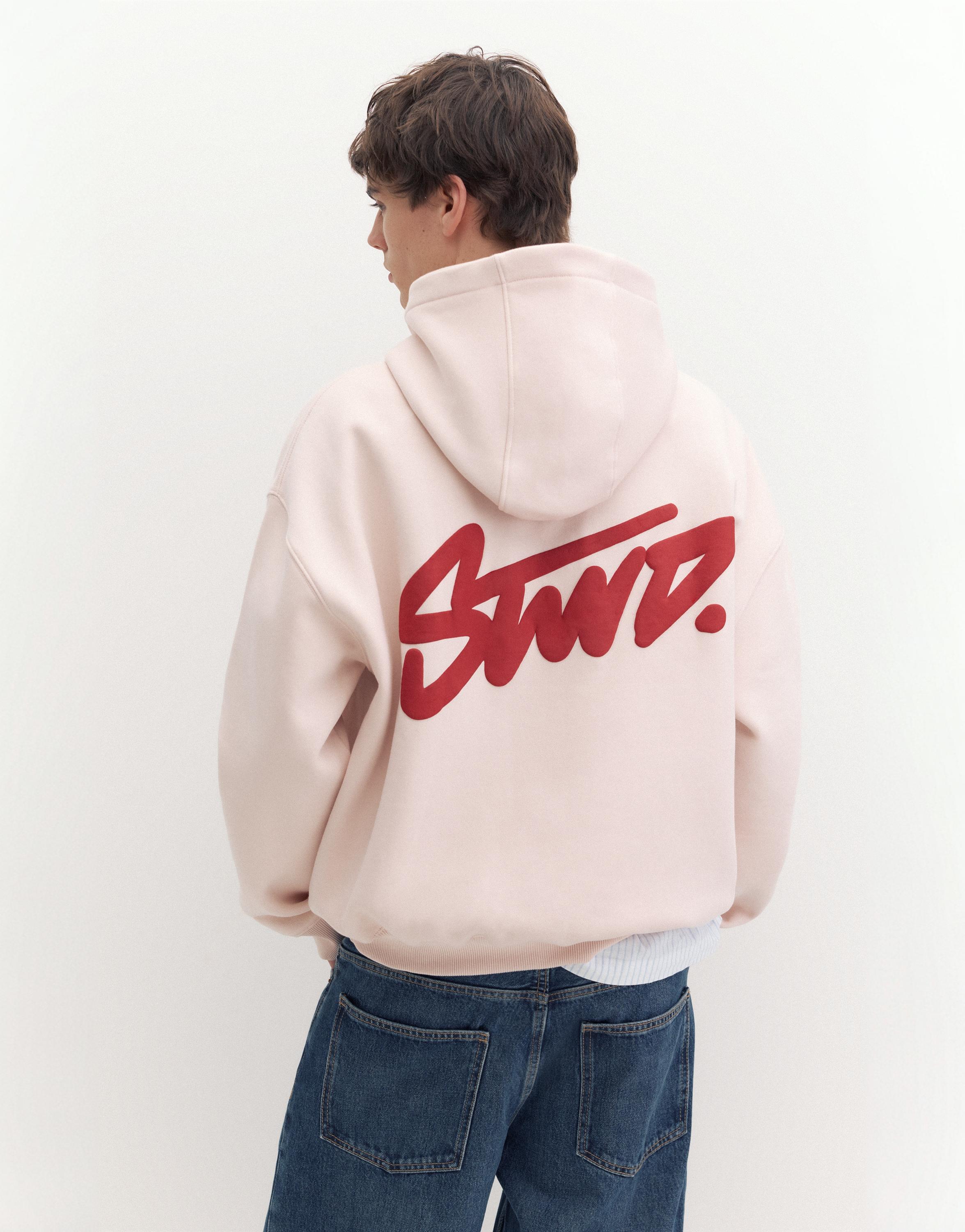 STWD logo boxy hoodie — Pink