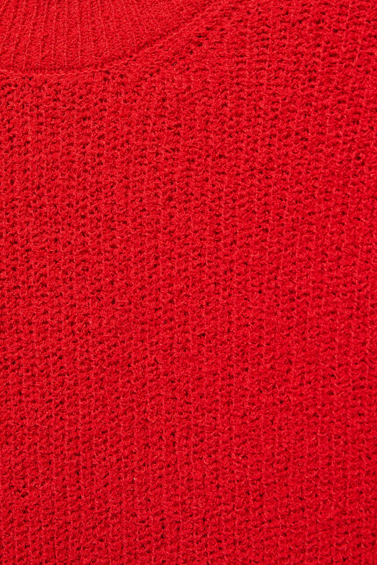Basic bouclé knit jumper — Red