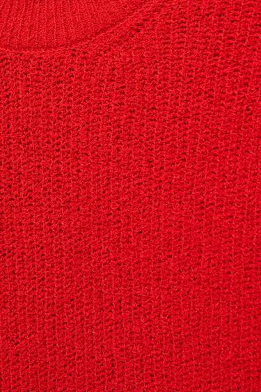 Basic bouclé knit jumper — Red 7
