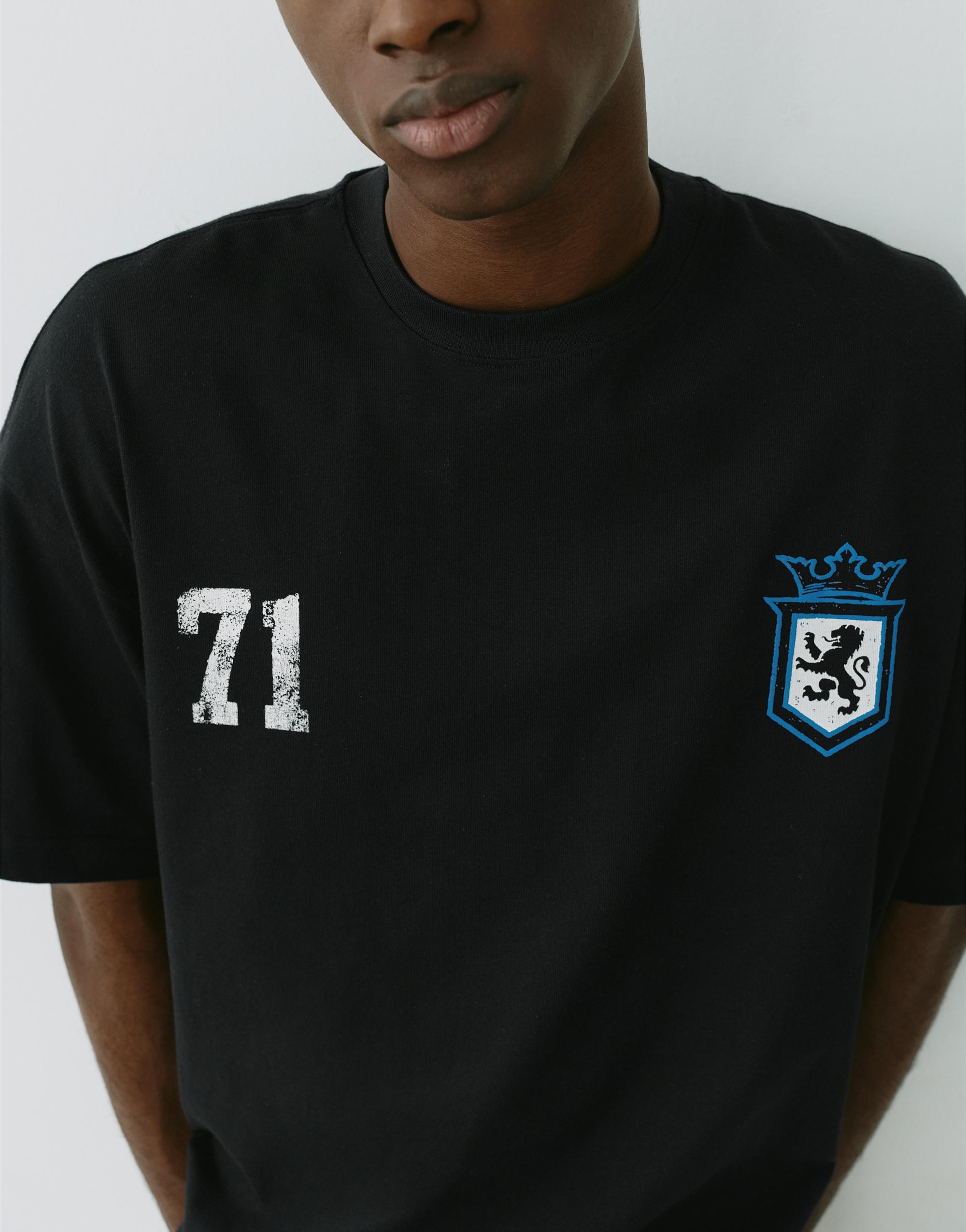 STWD boxy-fit lion graphic T-shirt — Black