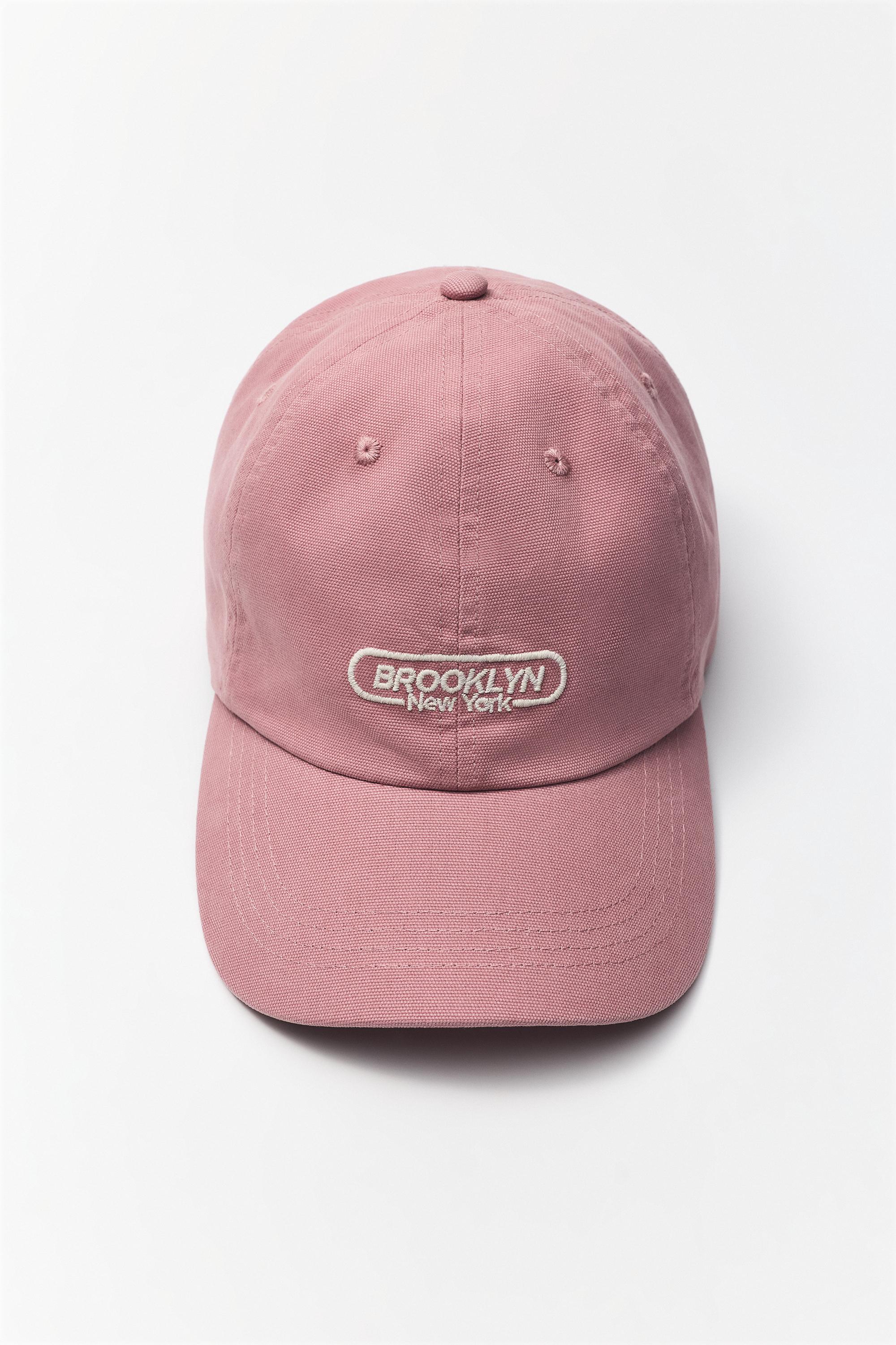 Embroidered Brooklyn cap — Pink