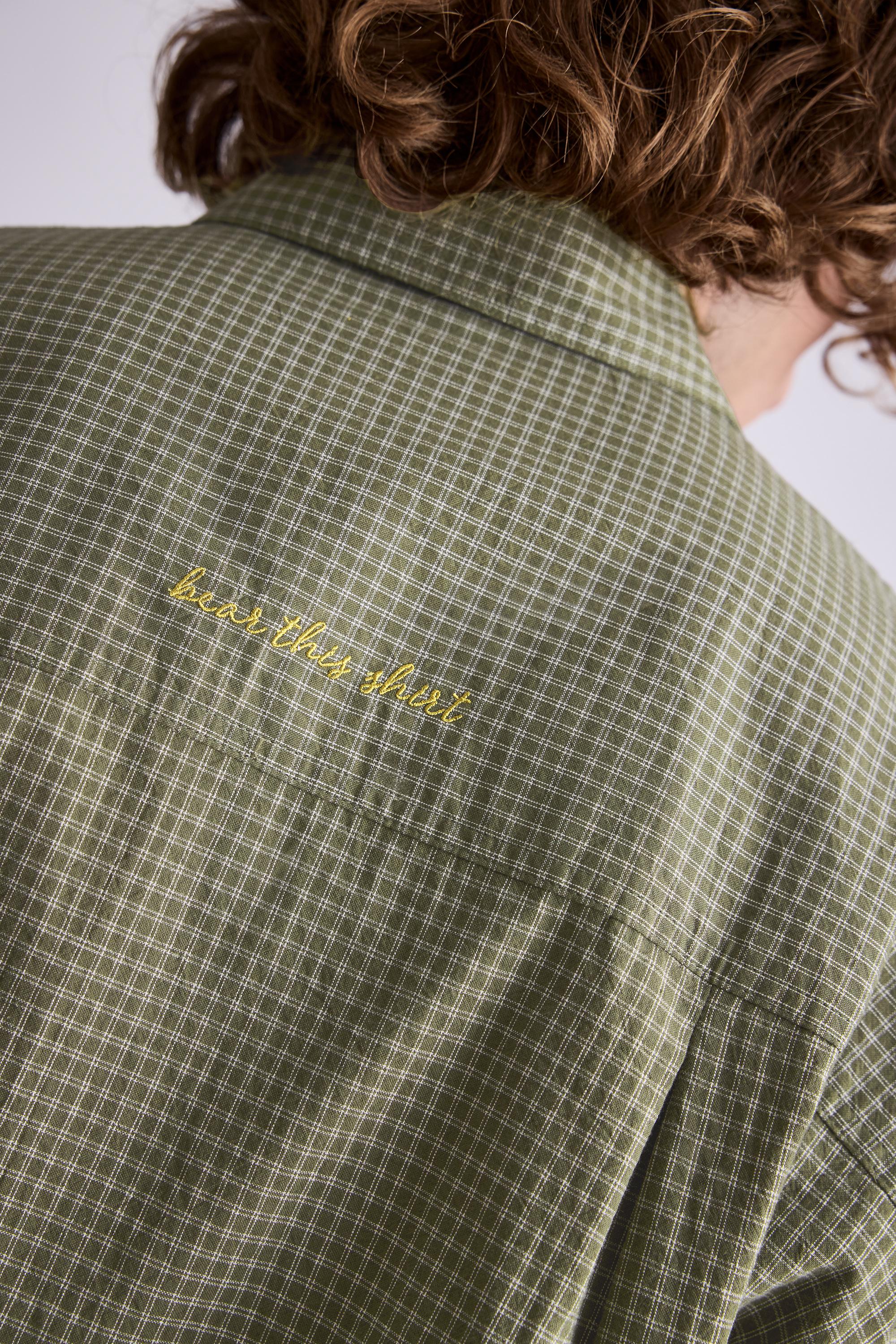 Double sleeve check shirt — White/Grey