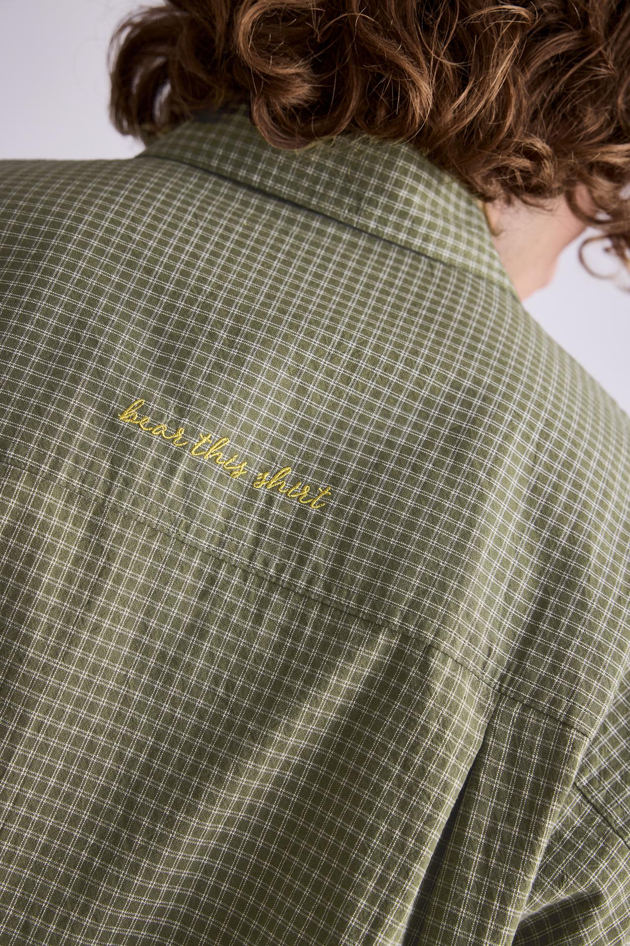 Double sleeve check shirt — White/Grey