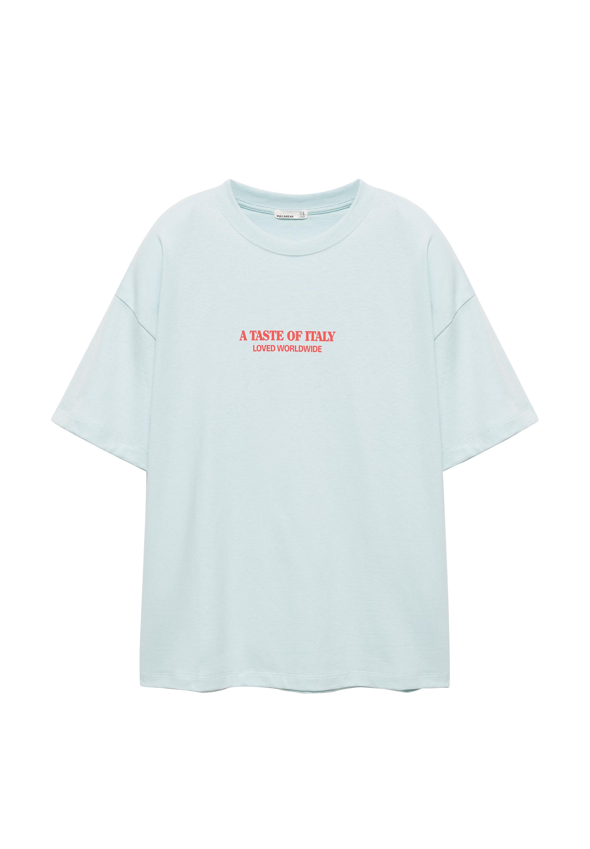 Oversize tomato graphic T-shirt — Pale turquoise
