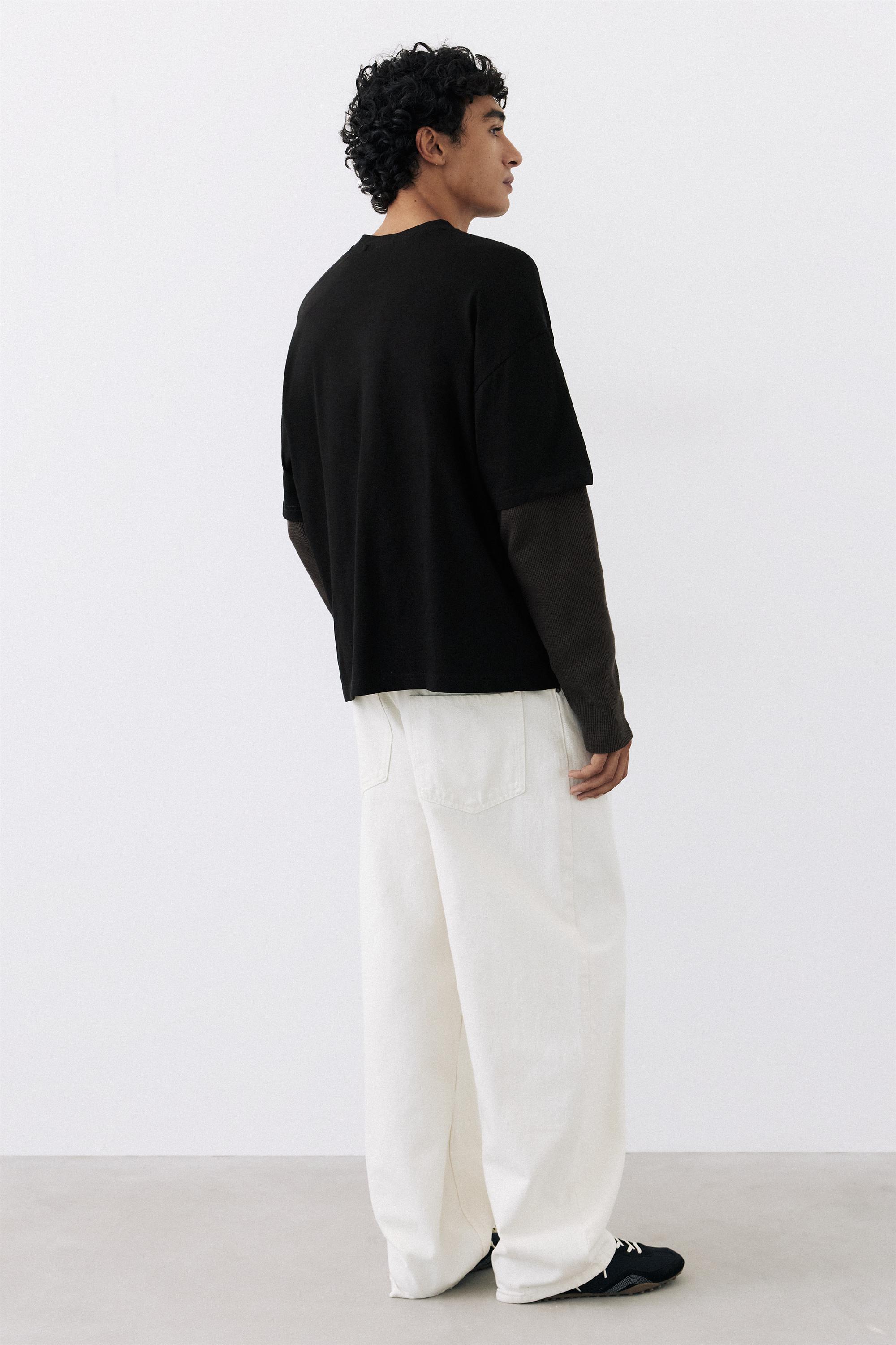 Double-layer long sleeve T-shirt — Black