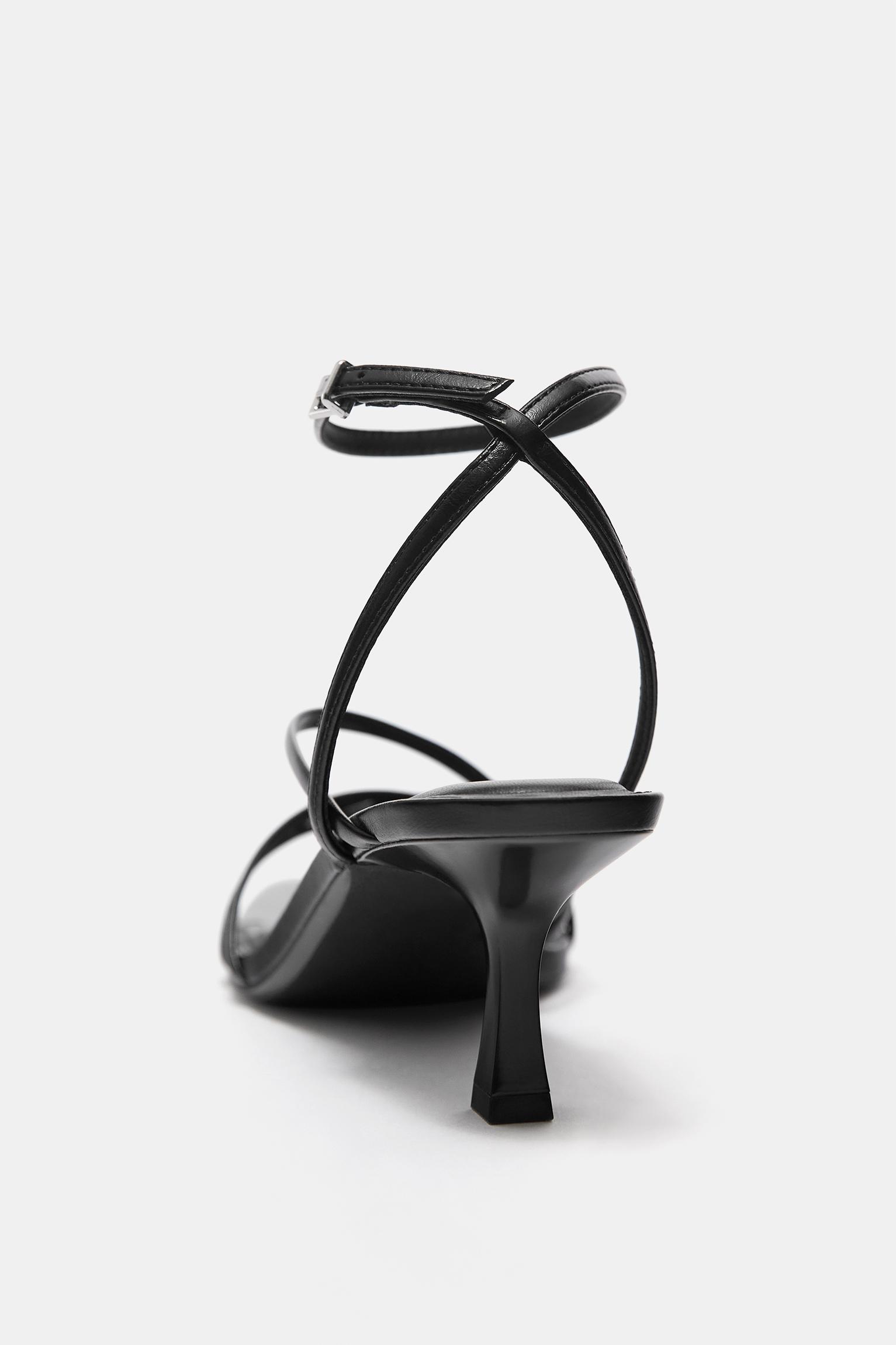 Strappy high-heel sandals — Black