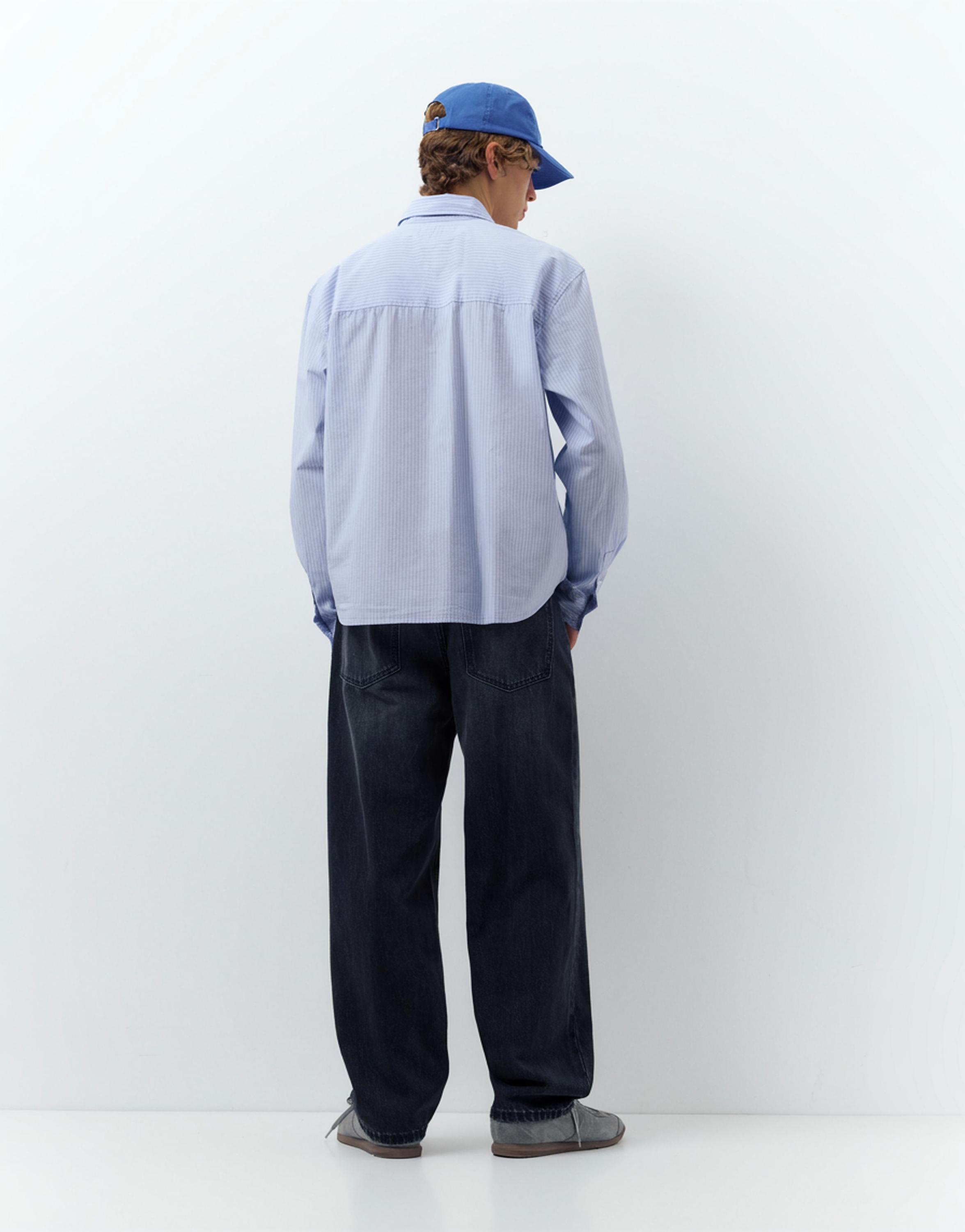 Striped long sleeve shirt — Blue